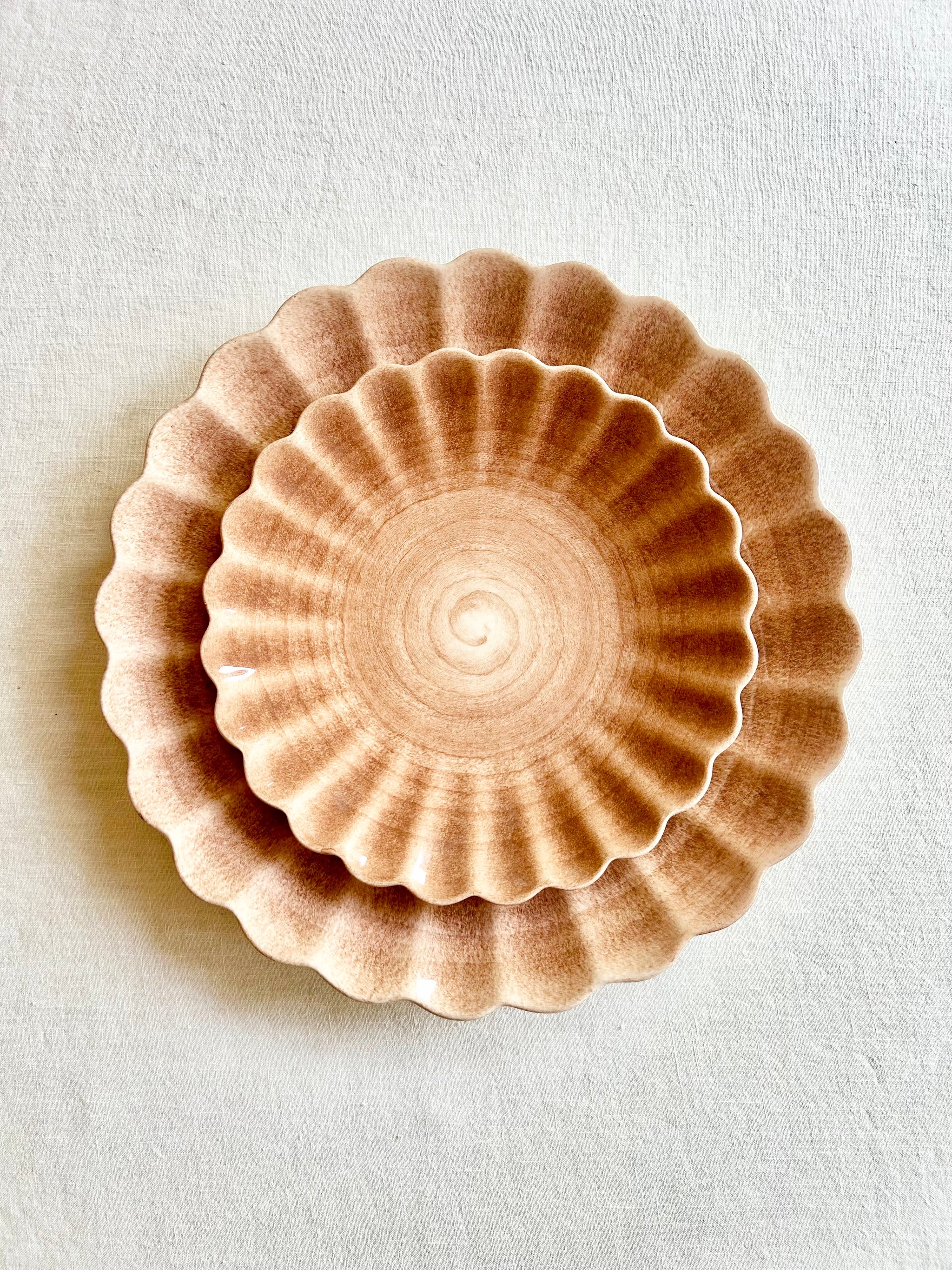 Oyster Dinnerware - Cinnamon - S/4- salad plate