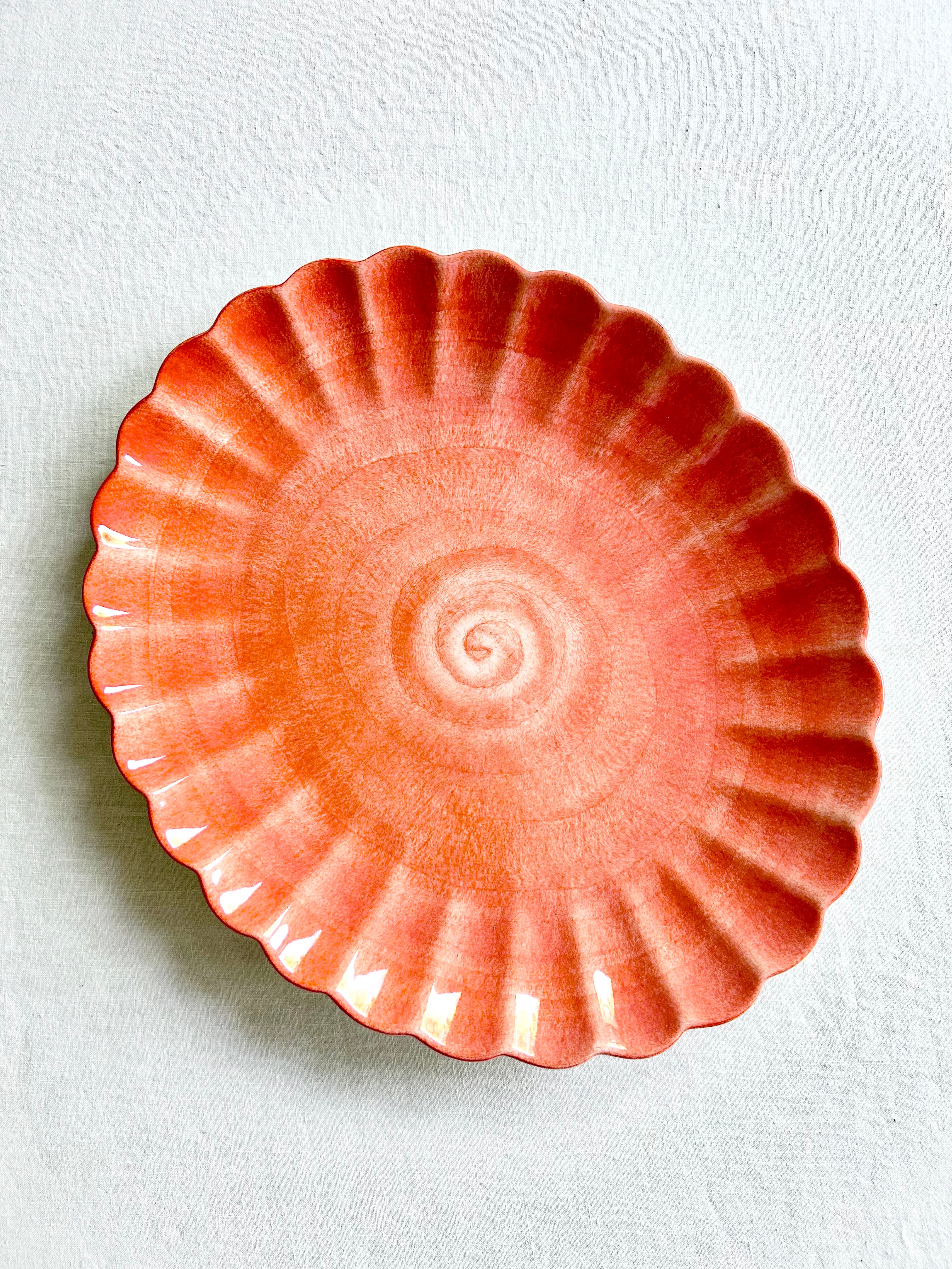 Oyster Oval Platter - Tangerine