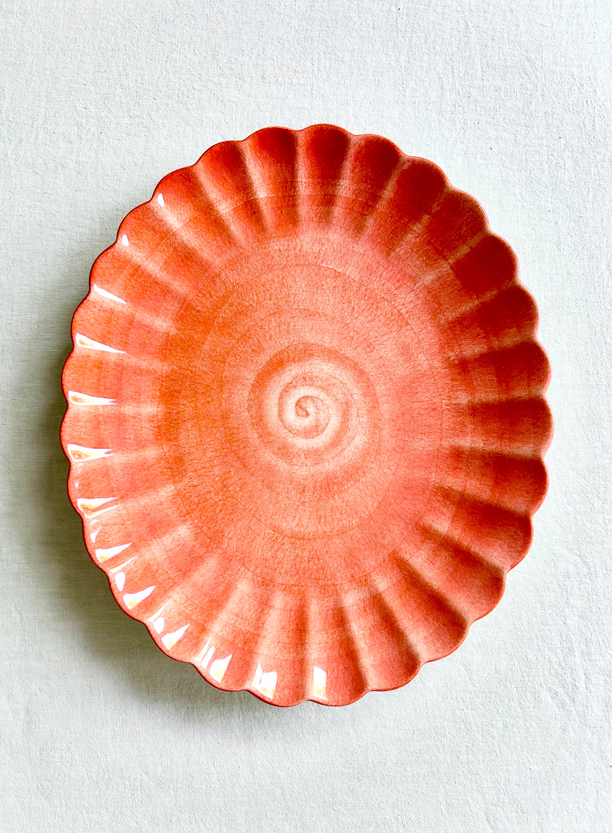 Oyster Oval Platter - Tangerine