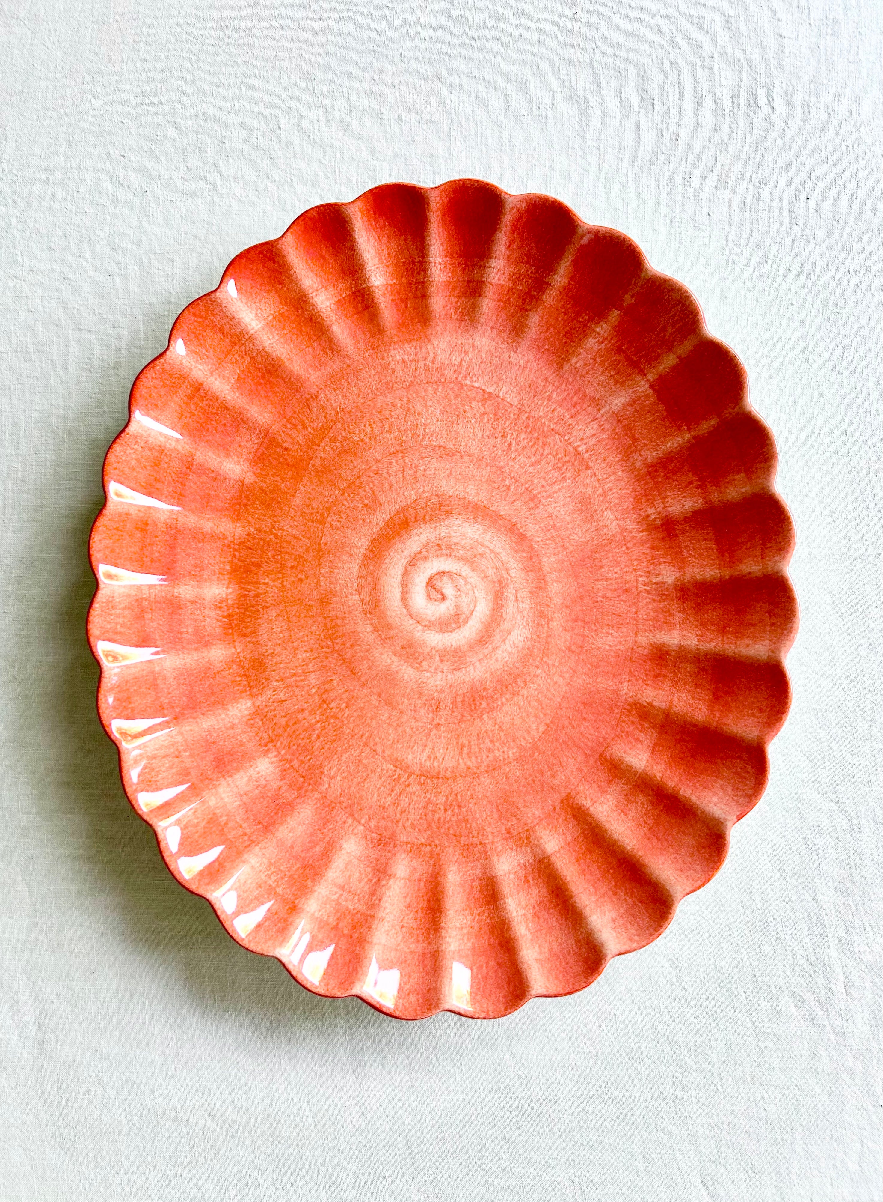 Oyster Oval Platter - Tangerine