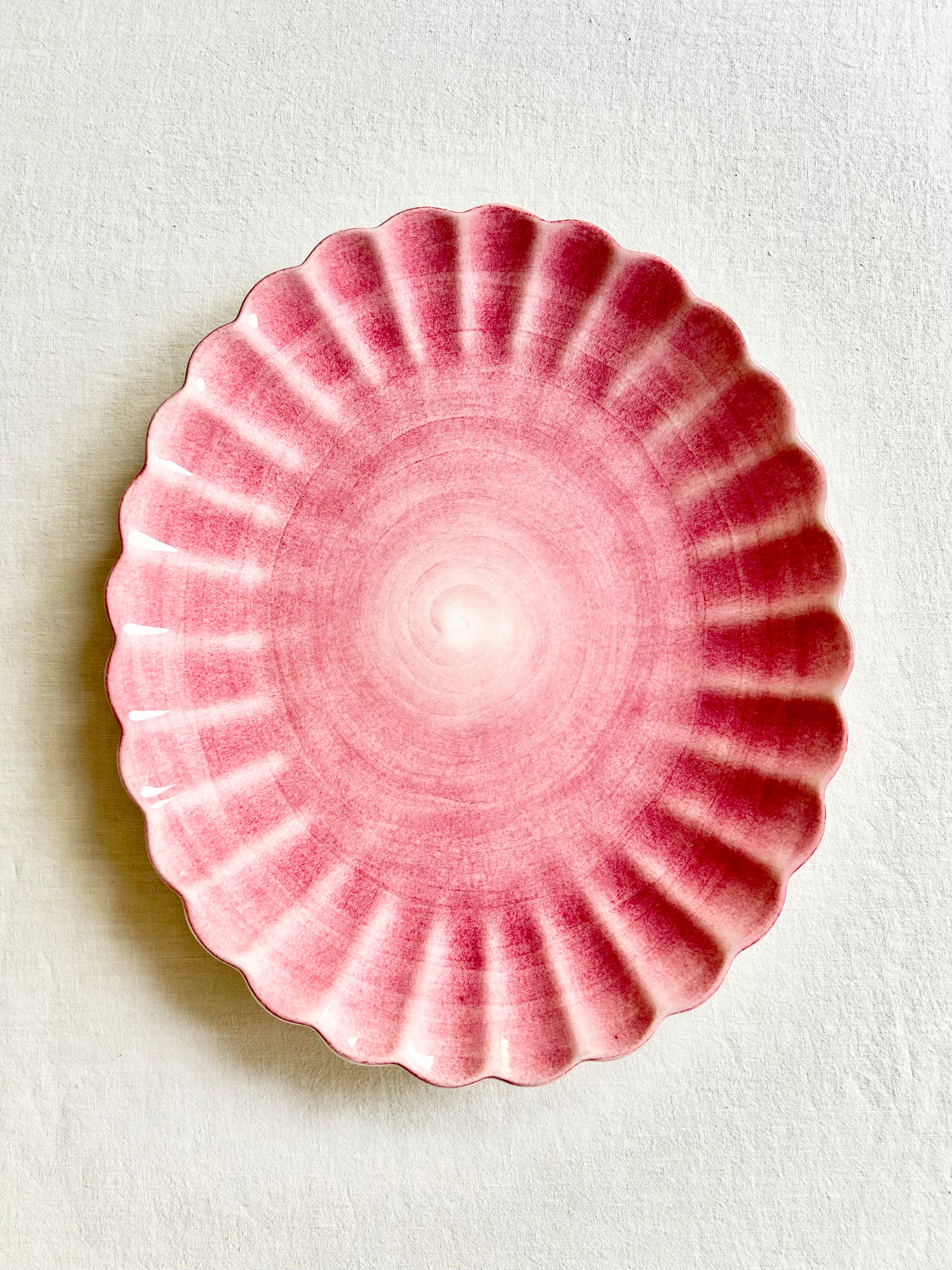 Oyster Oval Platter - Raspberry