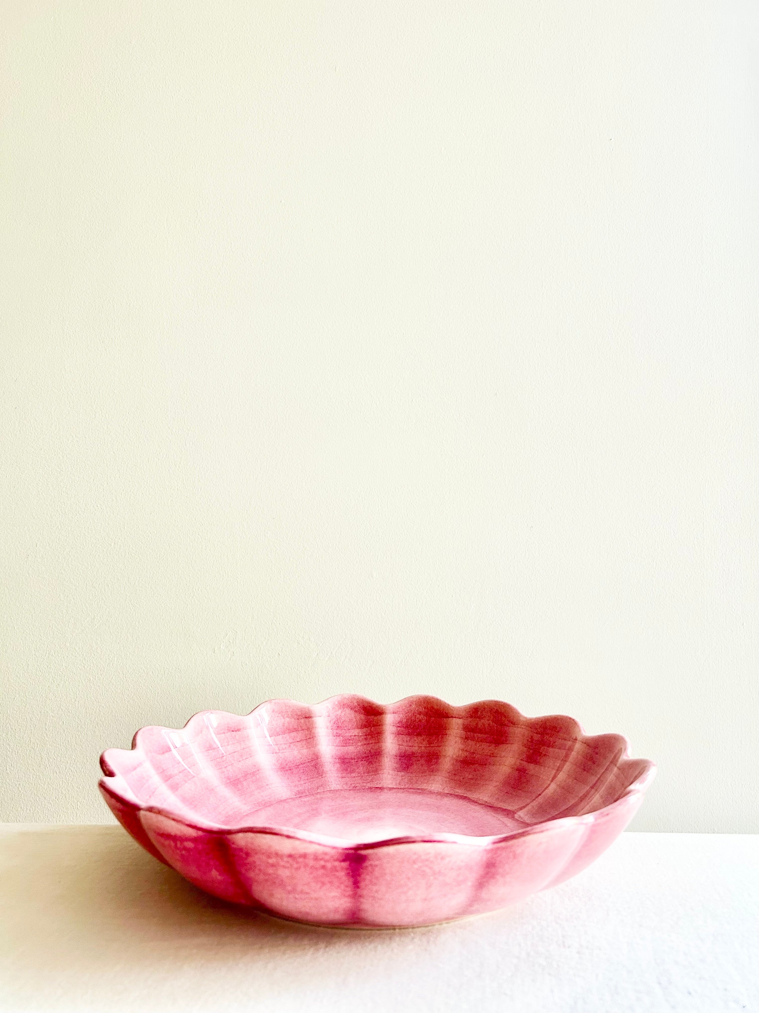 Oyster Oval  Serving Bowl 12" -Raspberry
