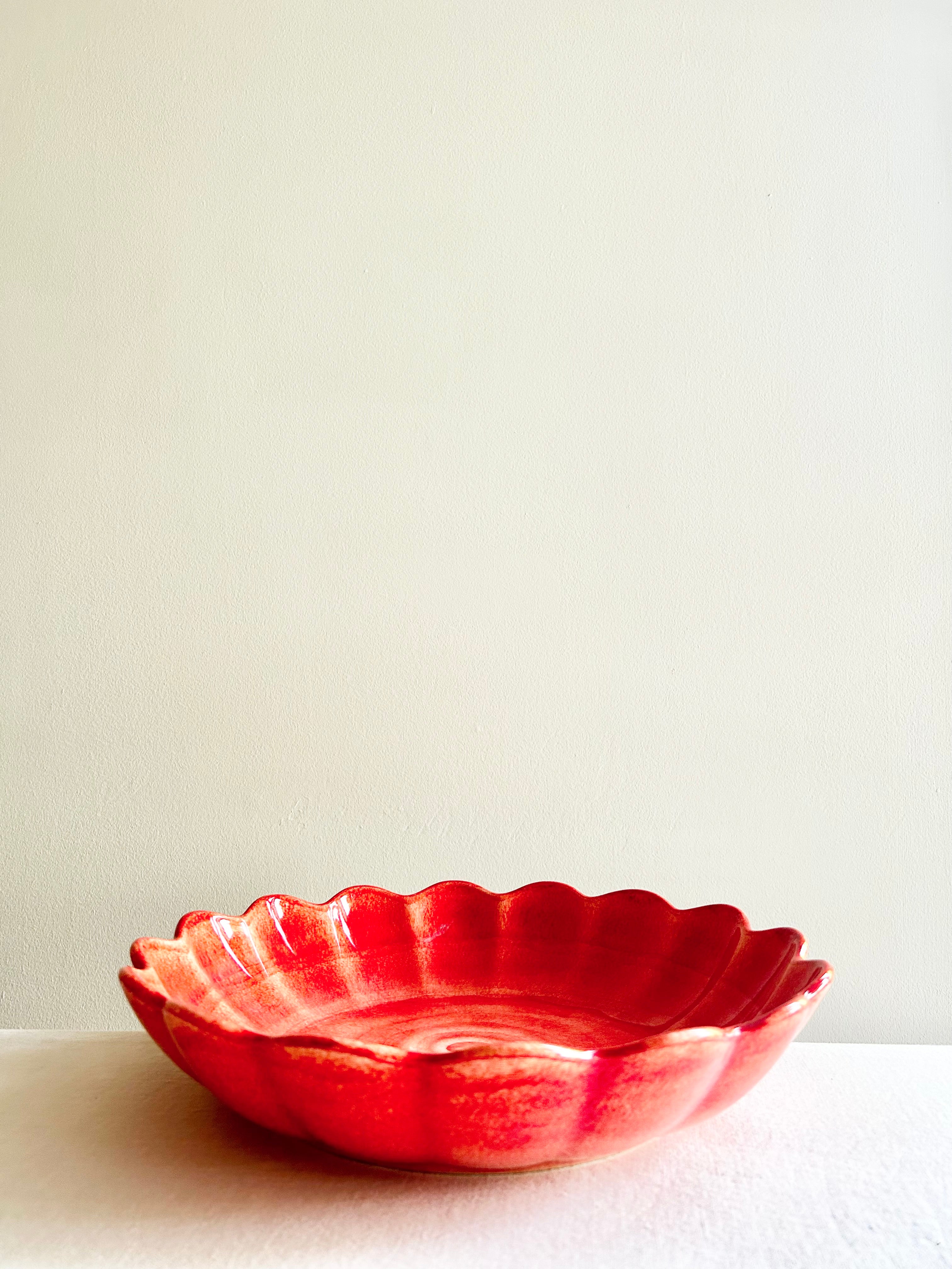 Oyster Oval  Serving Bowl 12" - Tangerine