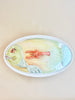 Soleil Deux large hand painted covered fish platter