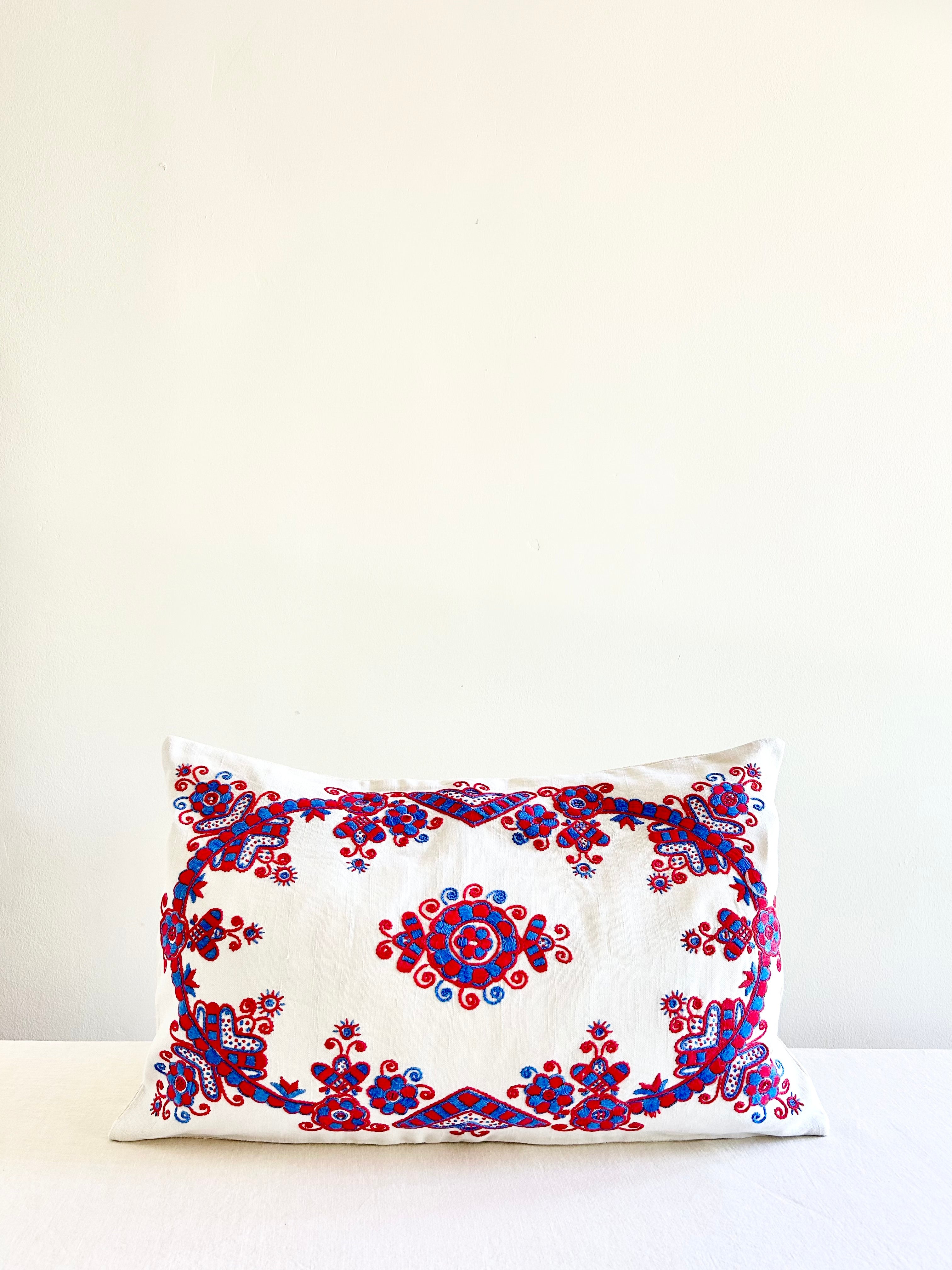 Historic Romanian Embroidered Pillow