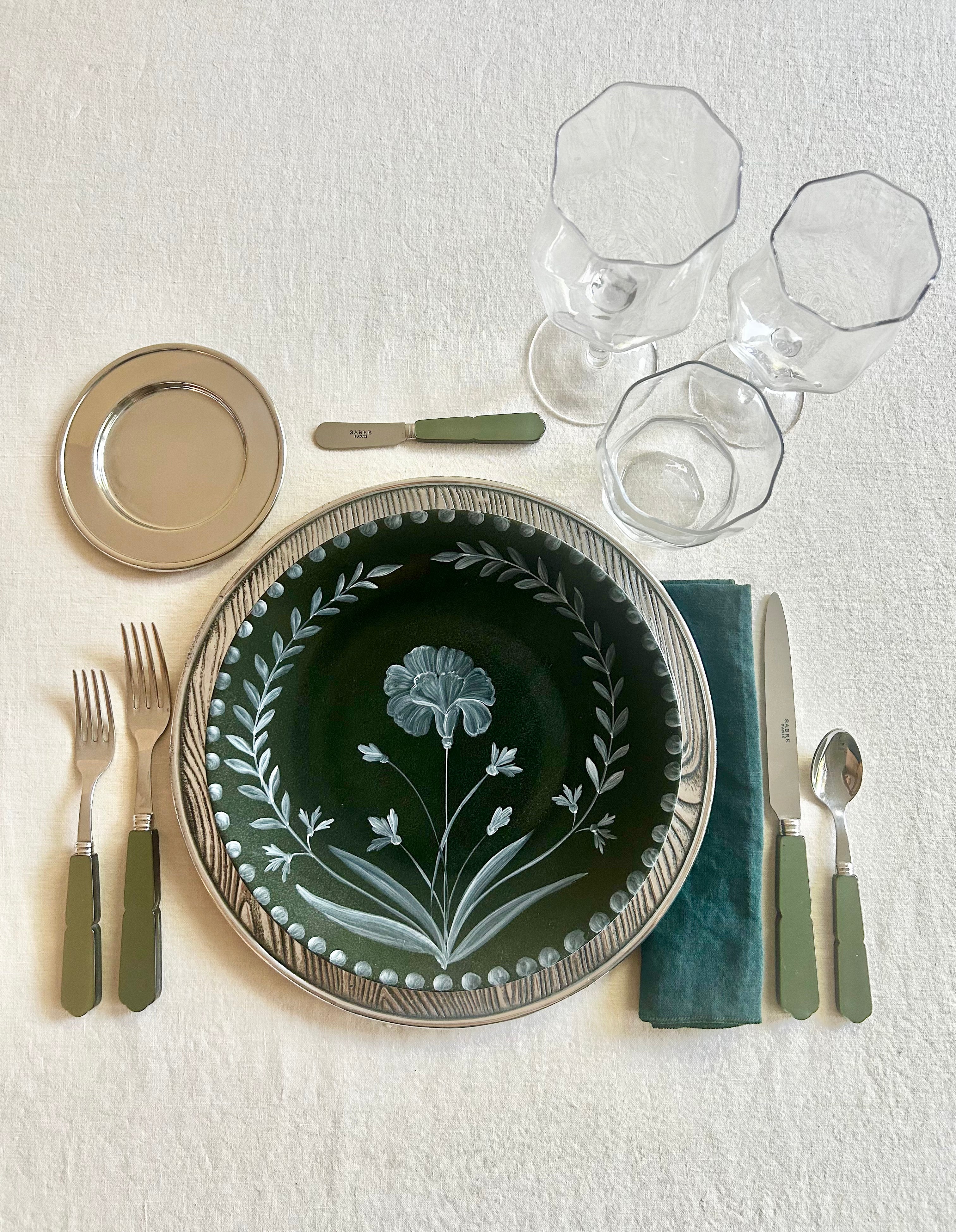 Faux Bois Pewter Charger