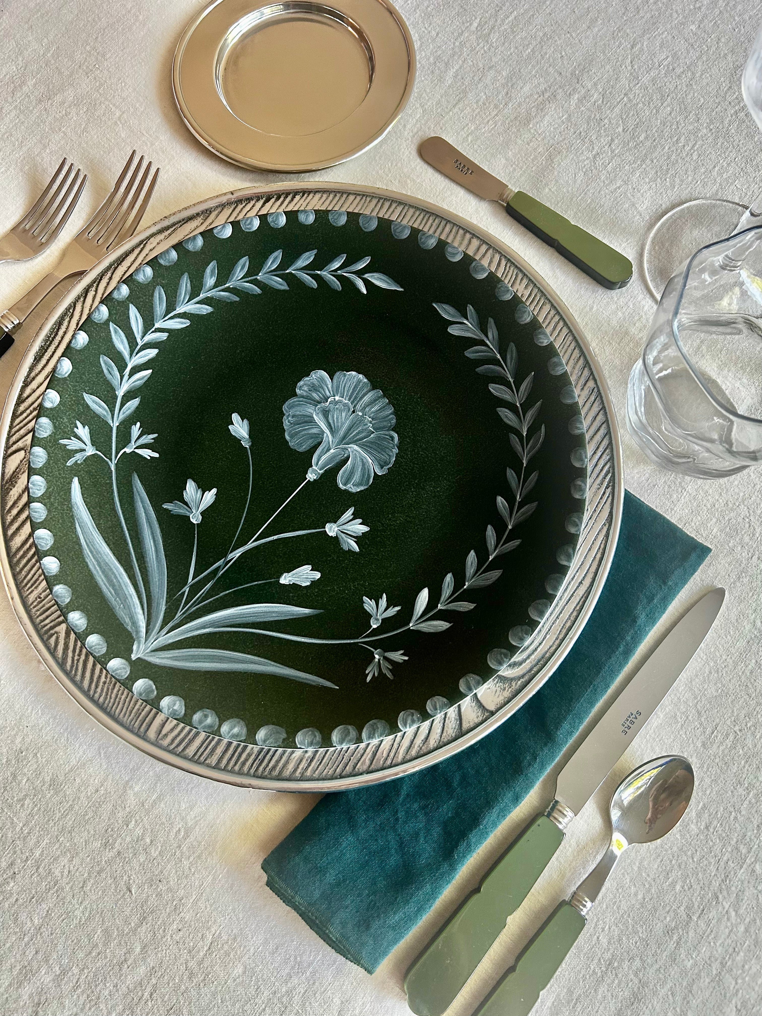 Faux Bois Pewter Charger