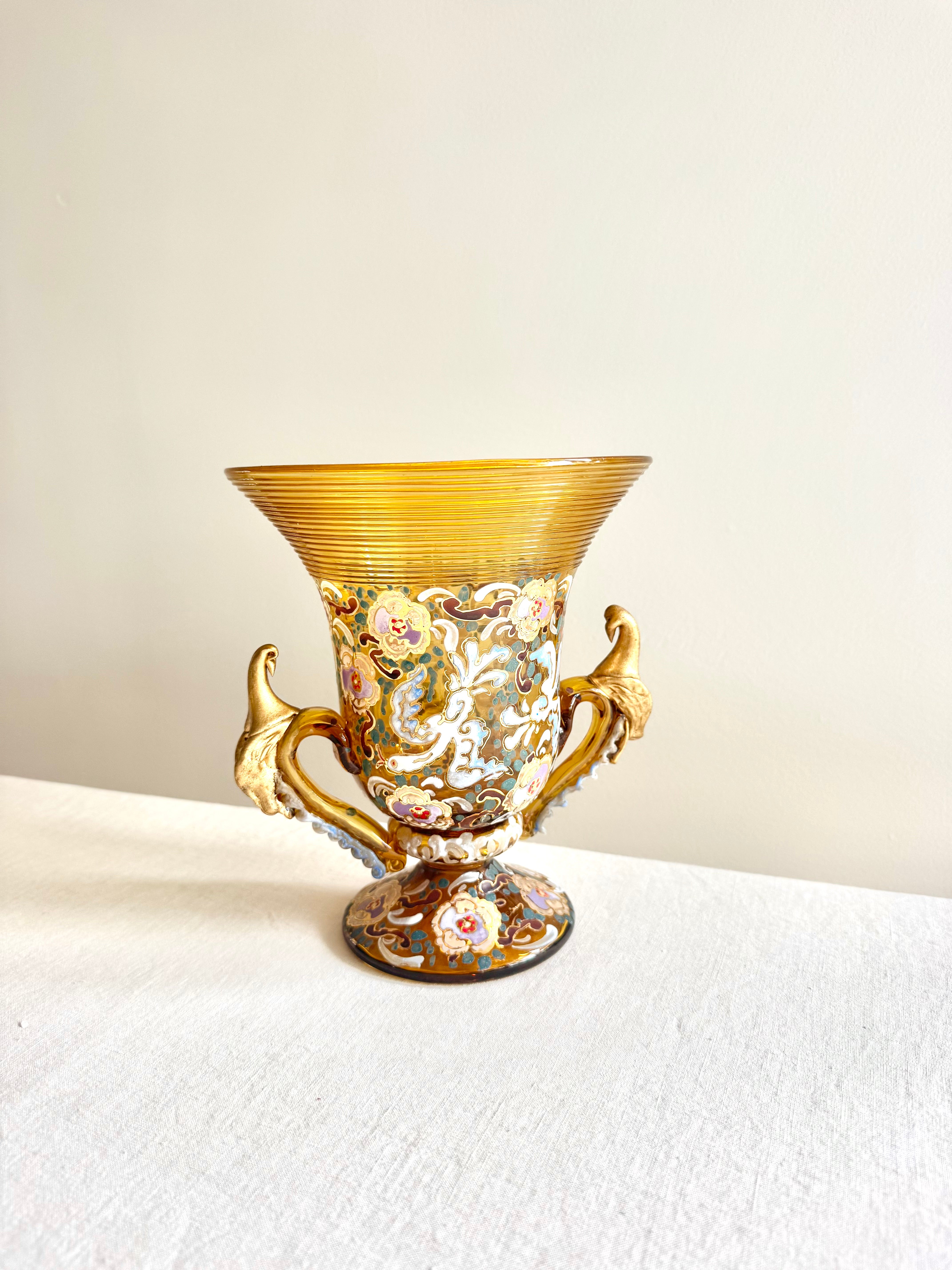 Historic Moser Glass Vase 7"