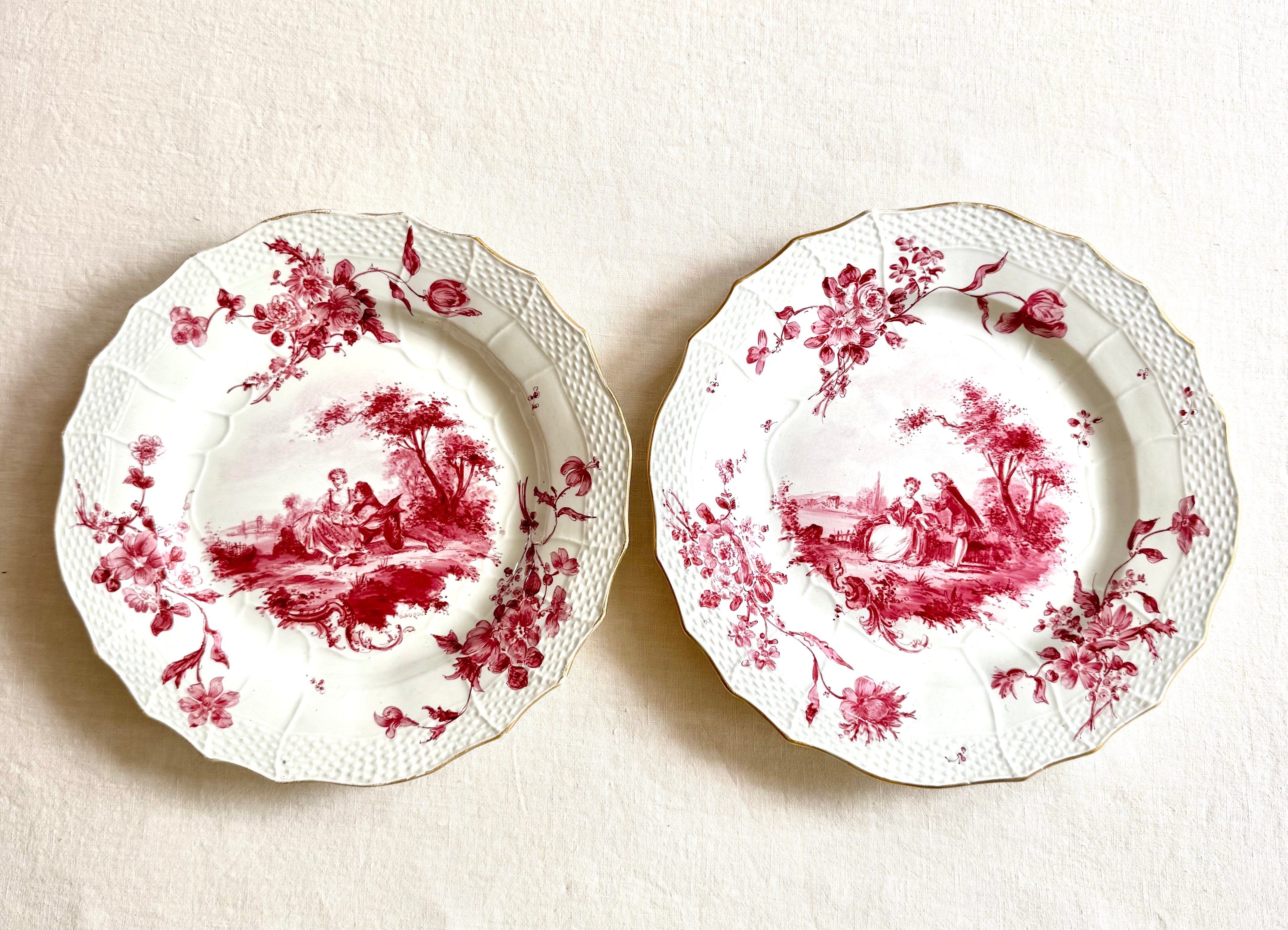Historic Watteau Dinner Plates S/2
