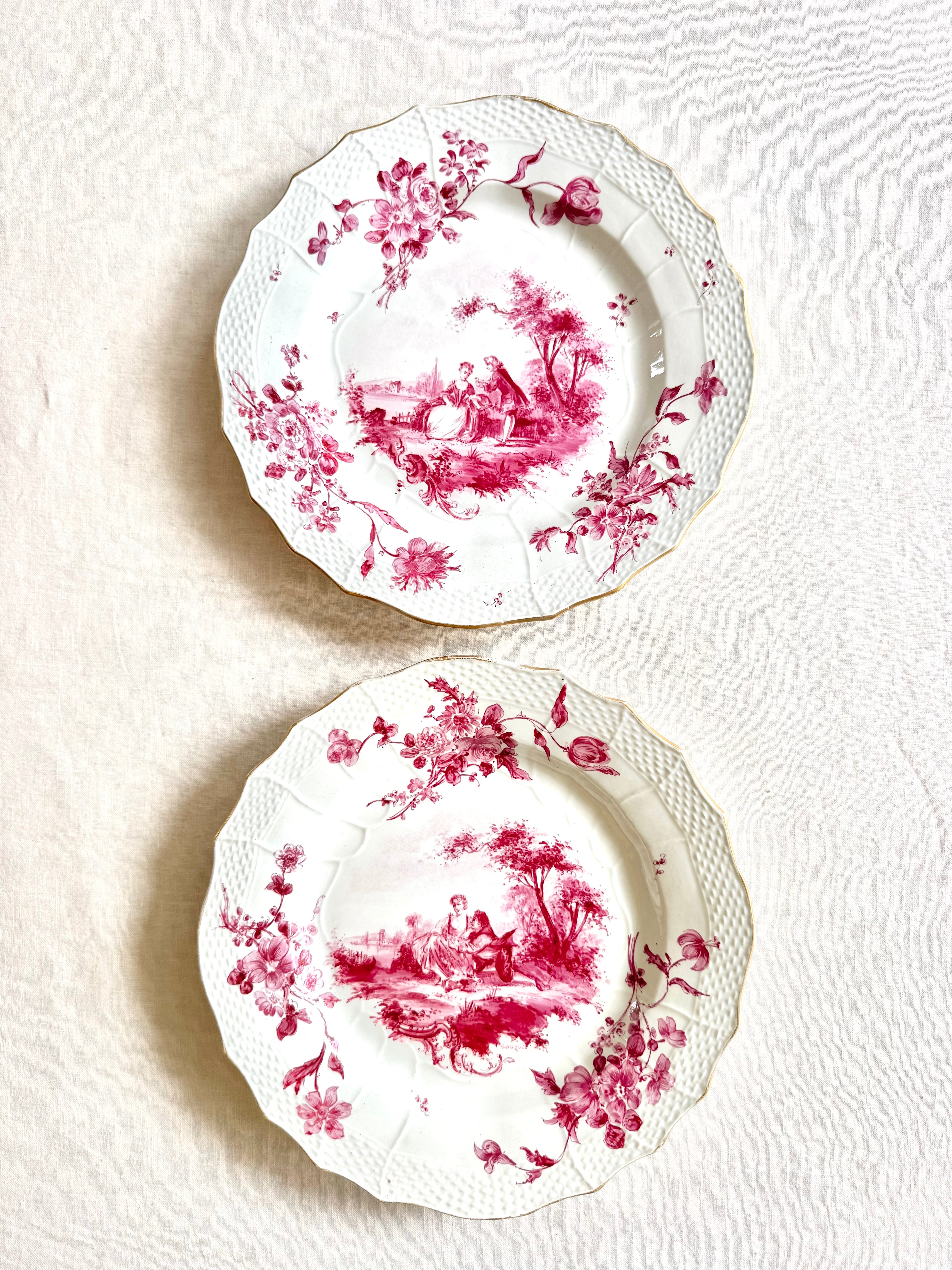 Historic Watteau Dinner Plates S/2