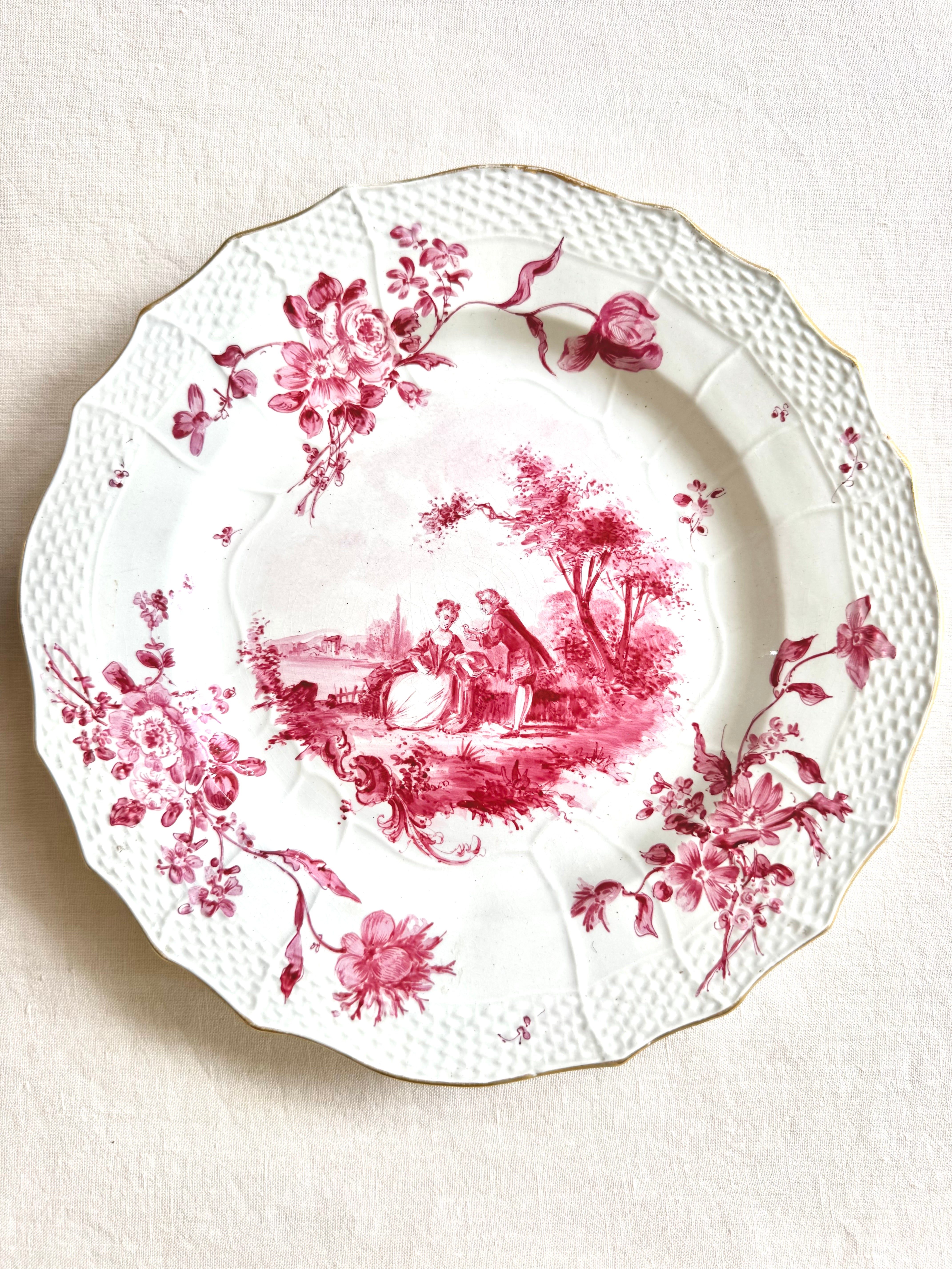 Historic Watteau Dinner Plates S/2