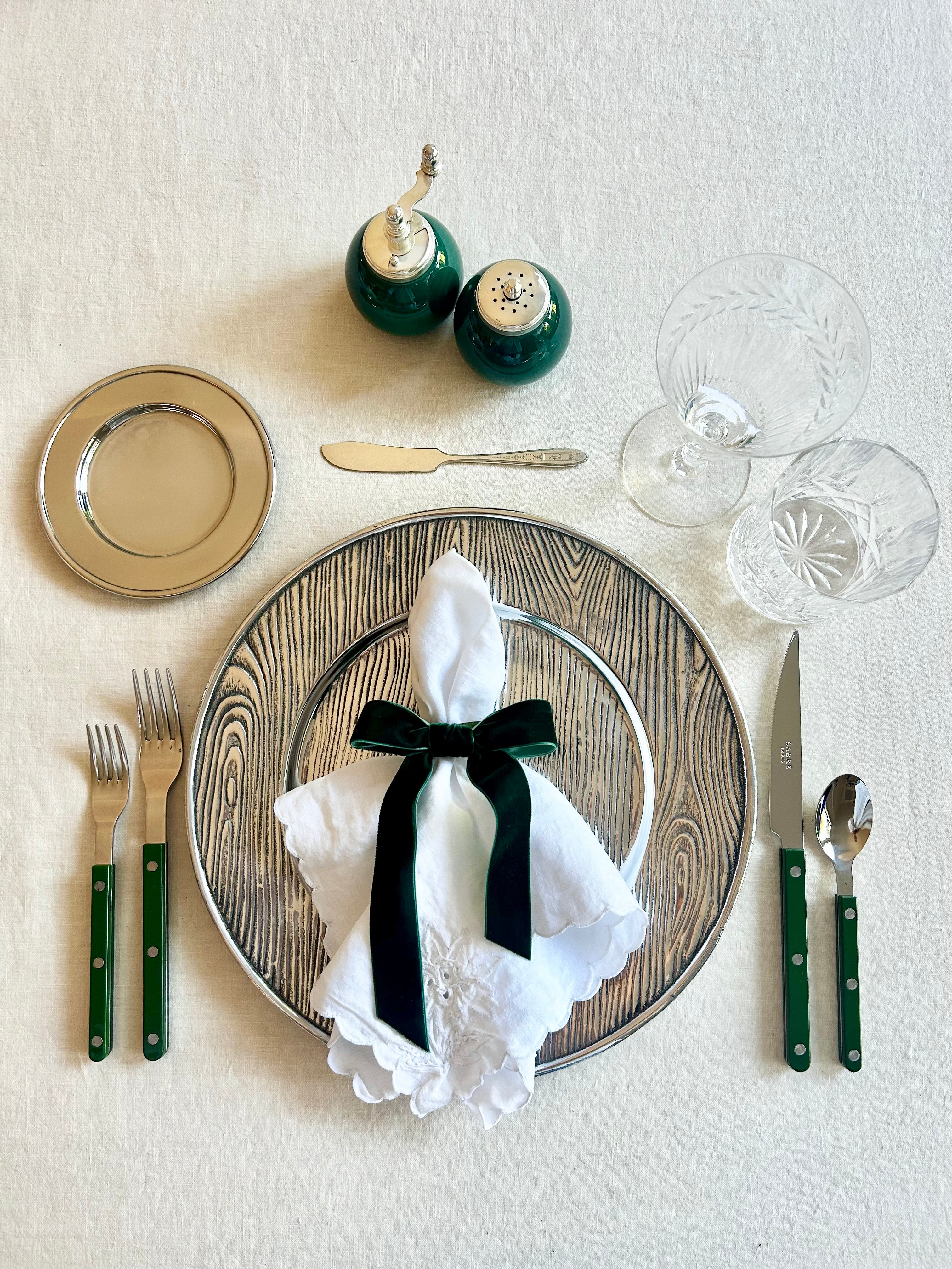 Faux Bois Pewter Charger