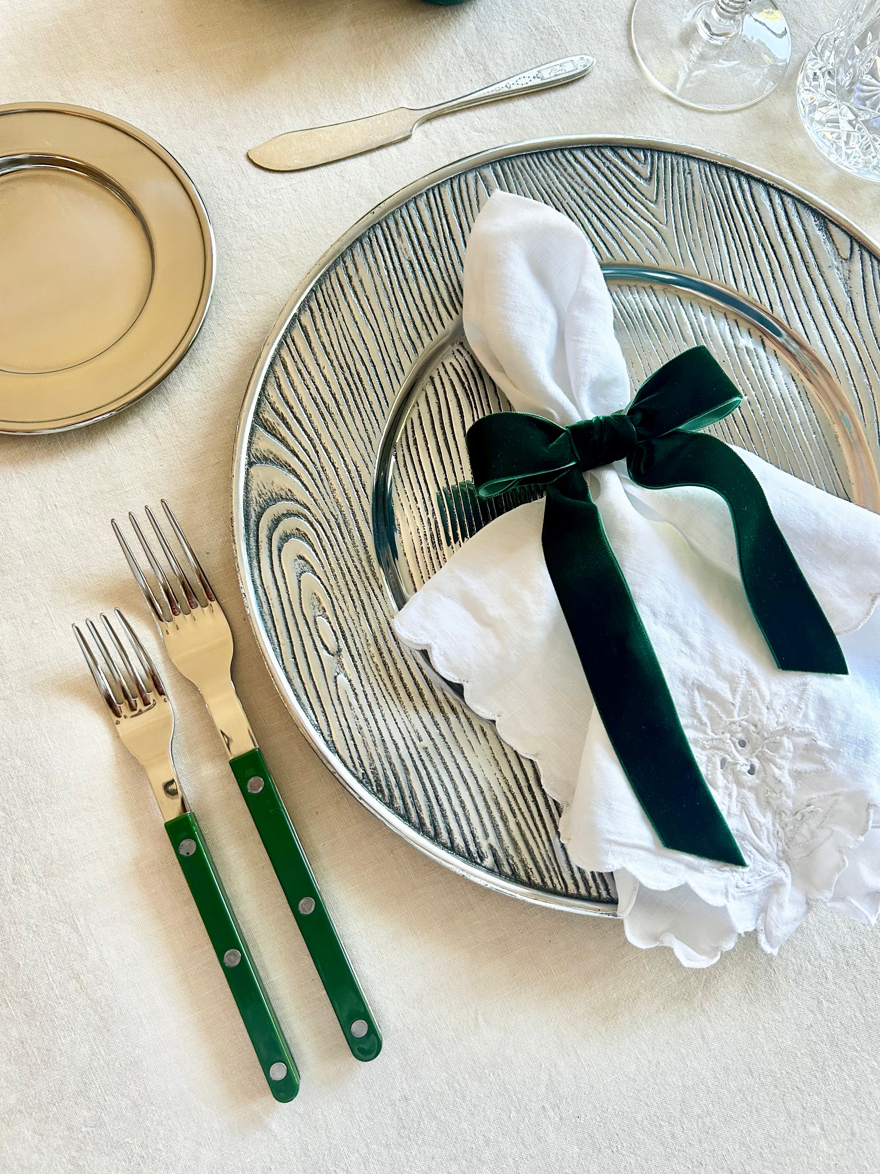 Faux Bois Pewter Charger