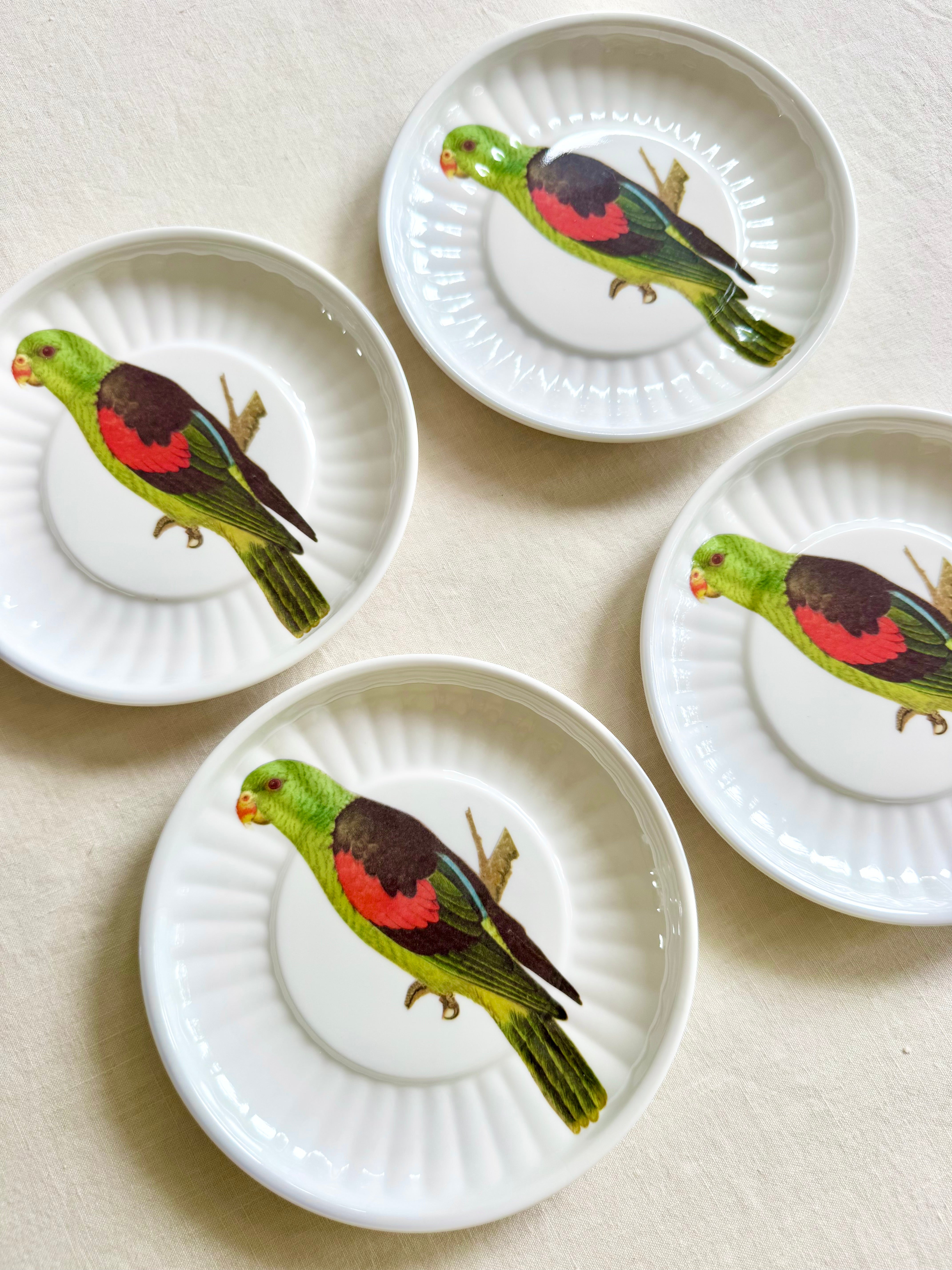 Parrot Melamine Fruit Plates - S/4
