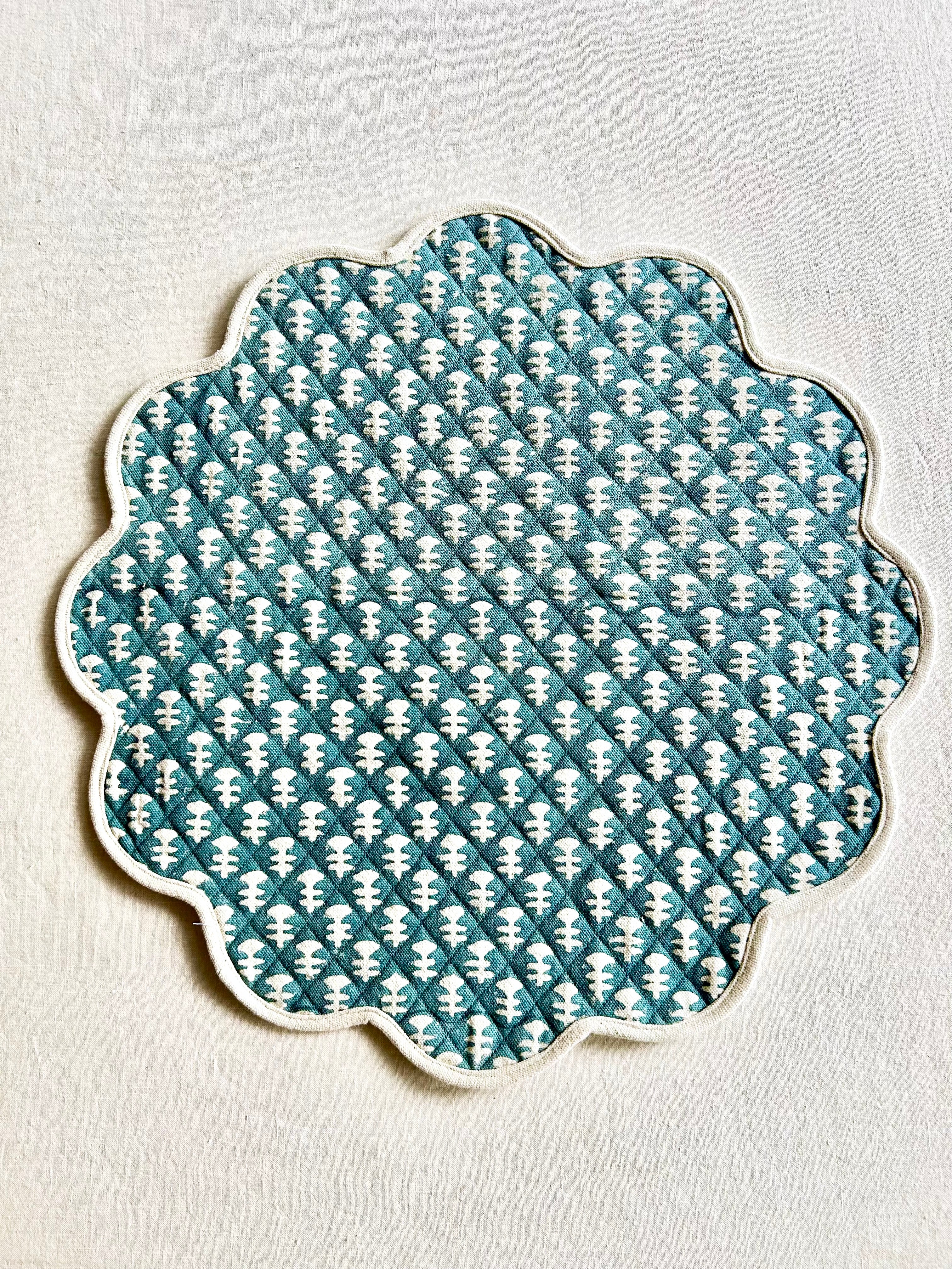 Boti Quilted Placemat - Teal - S/4