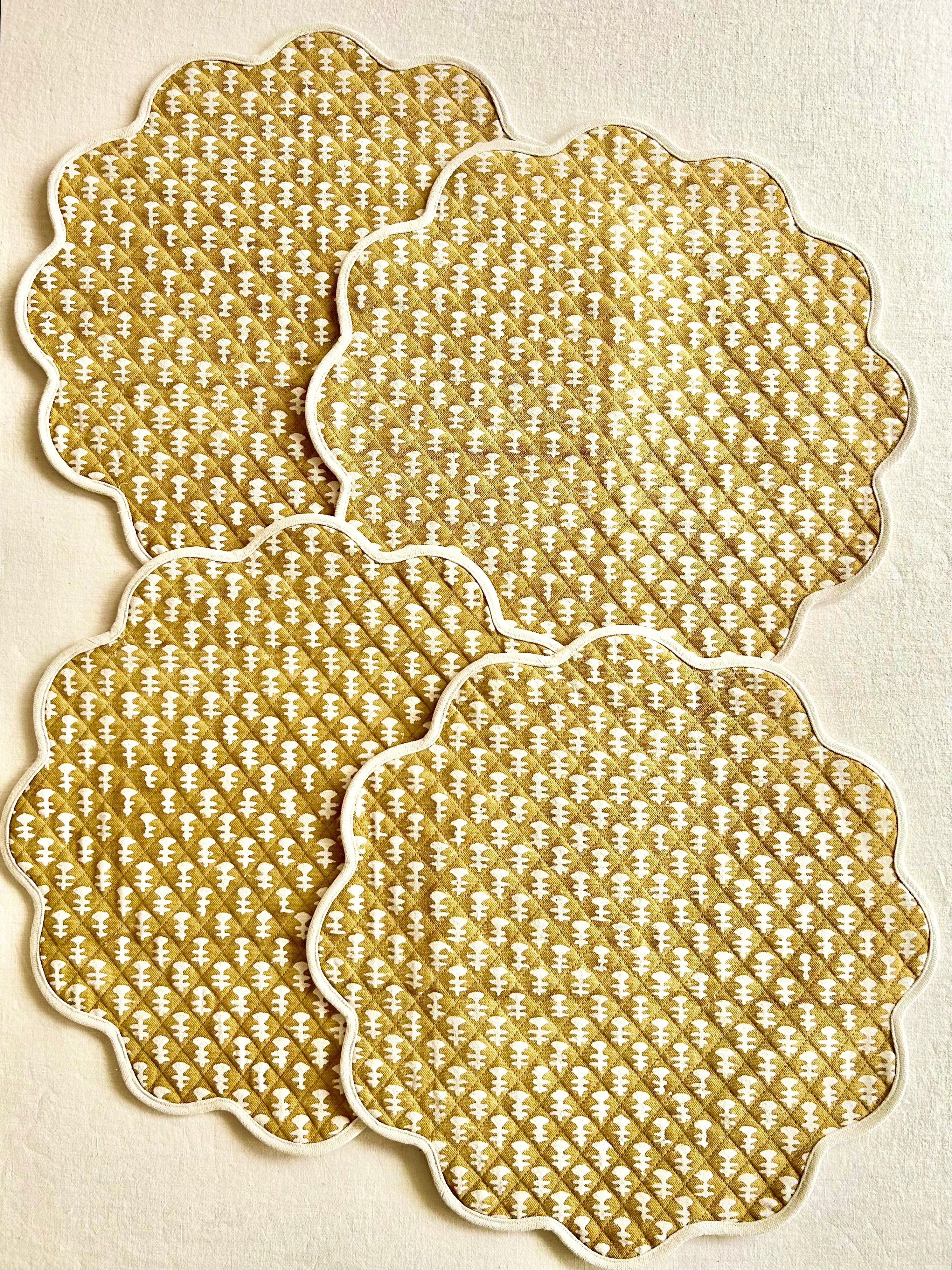 Boti Quilted Placemat - Mustard - S/4