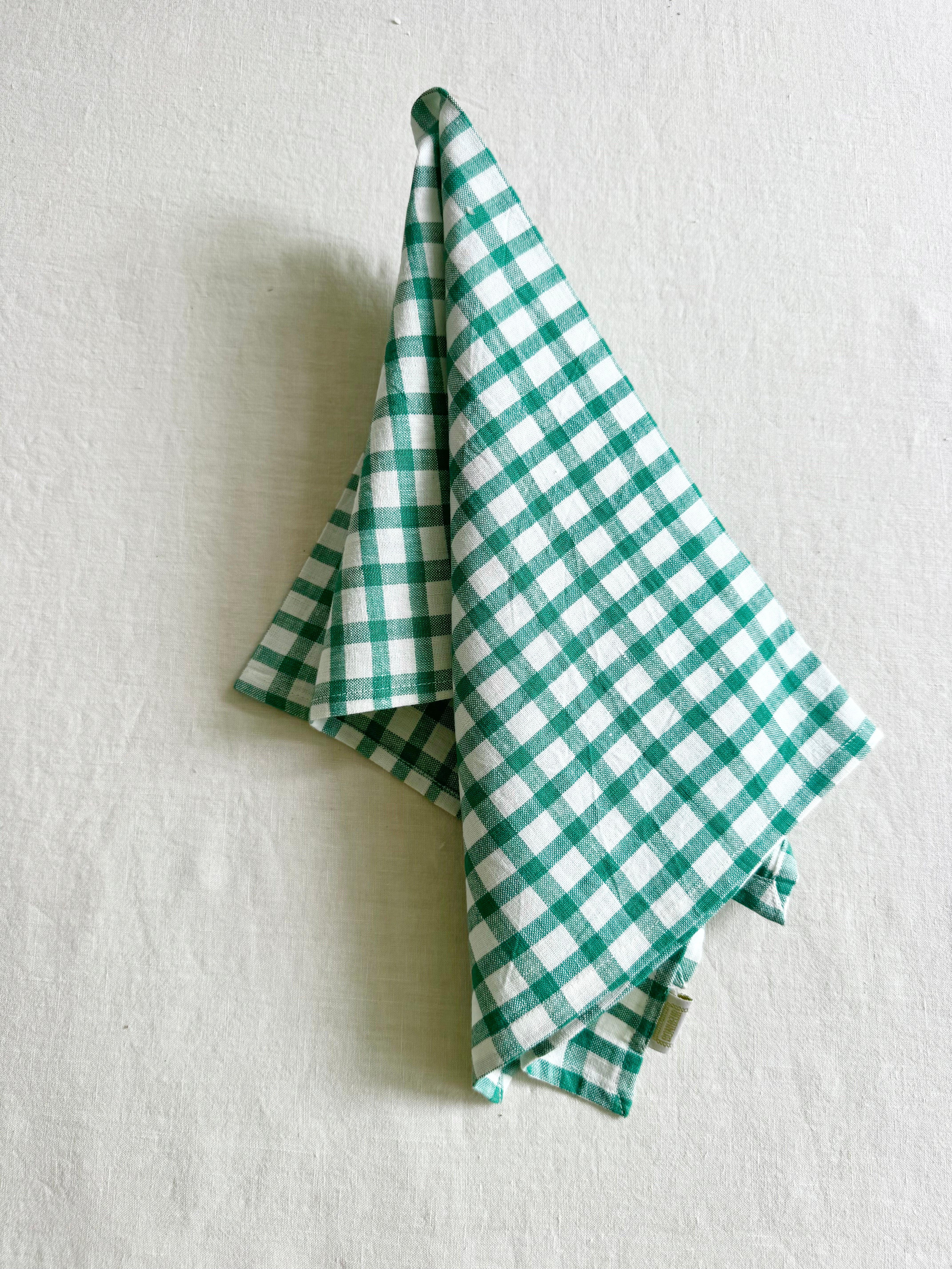 Mara Tea towel - Green Checks