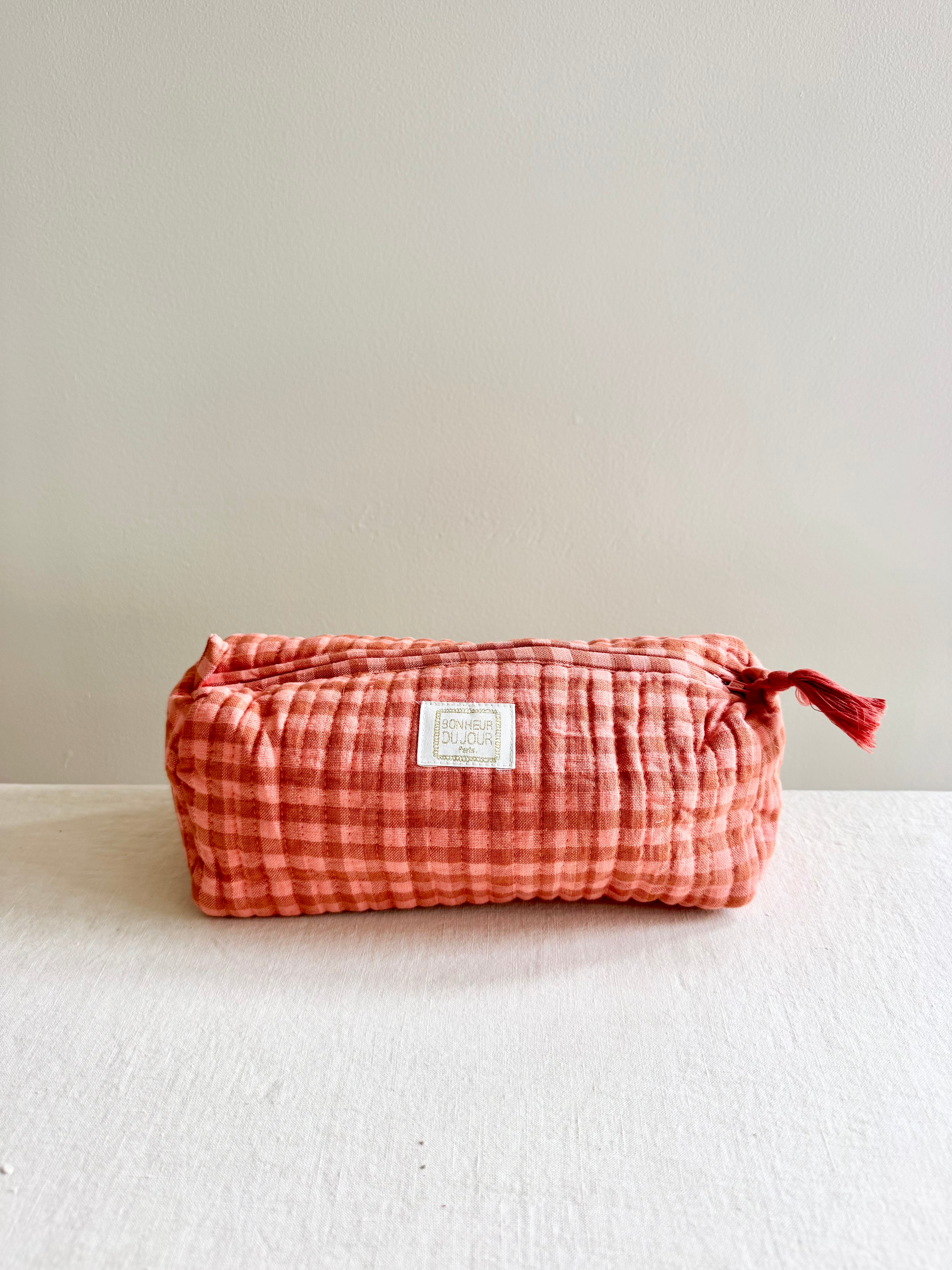 Toiletry bag - Pink Vichy/Terracotta