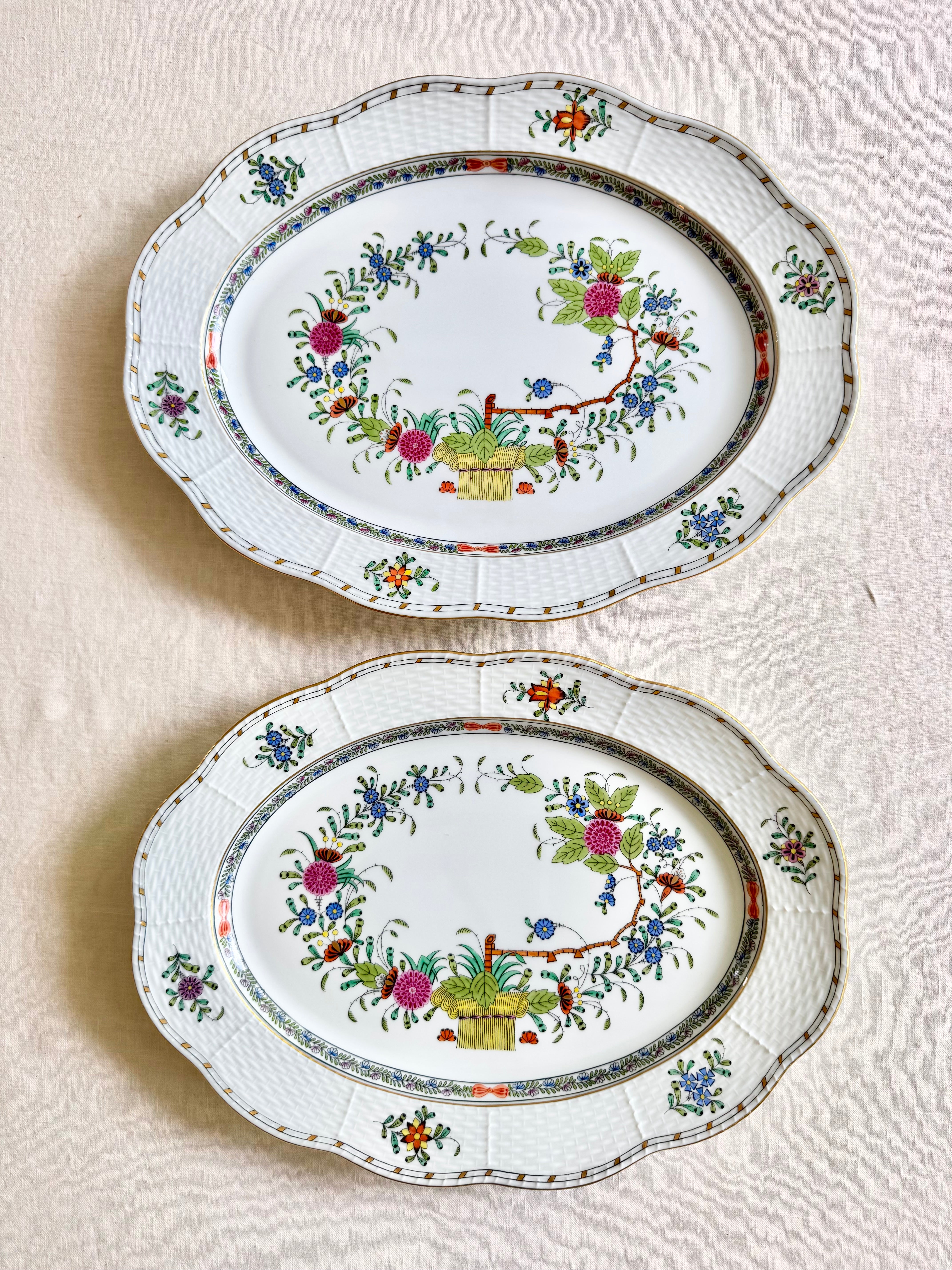 Historic Herend Indian Basket Platters- S/2