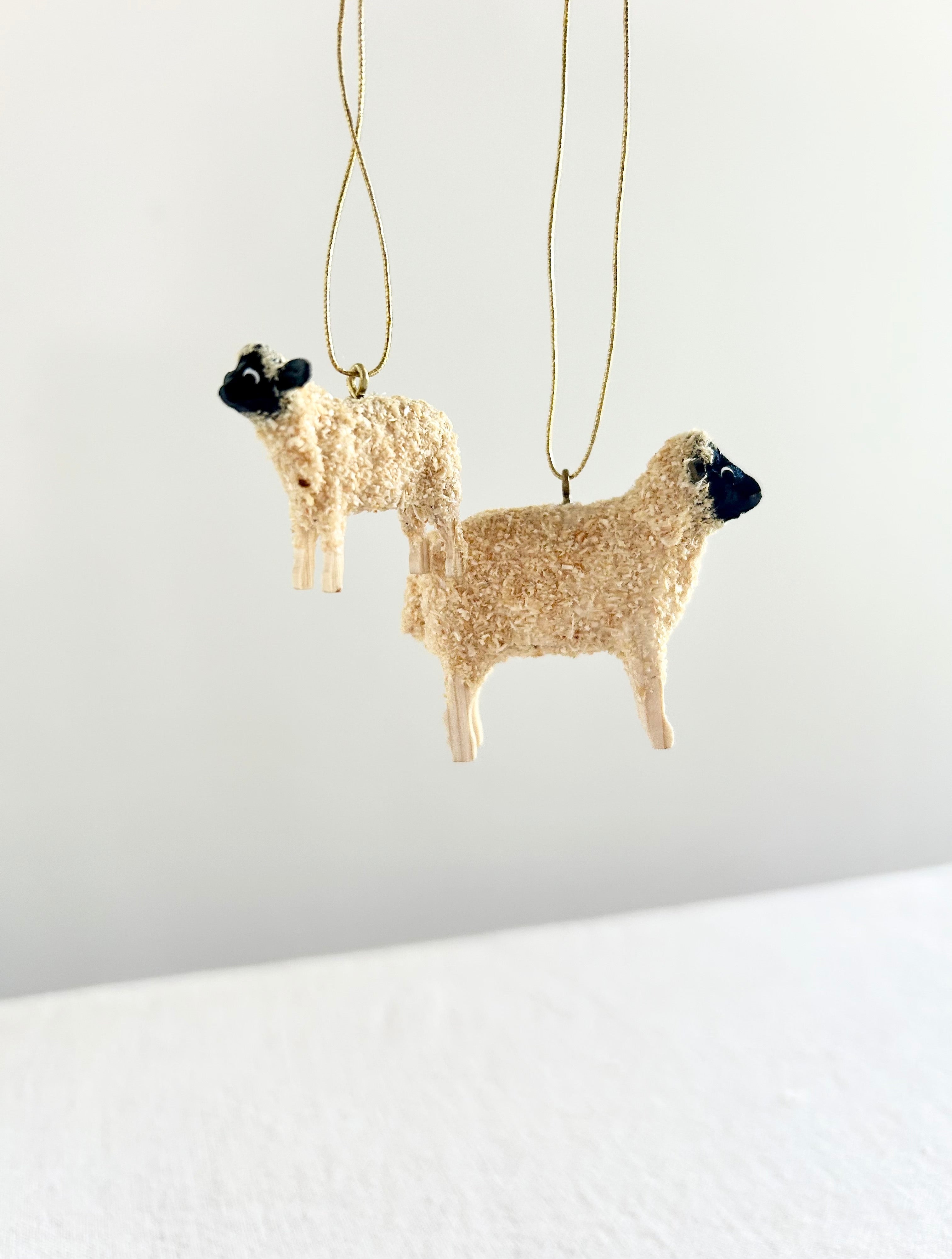 Sheep Mamma & Baby Ornaments S/2