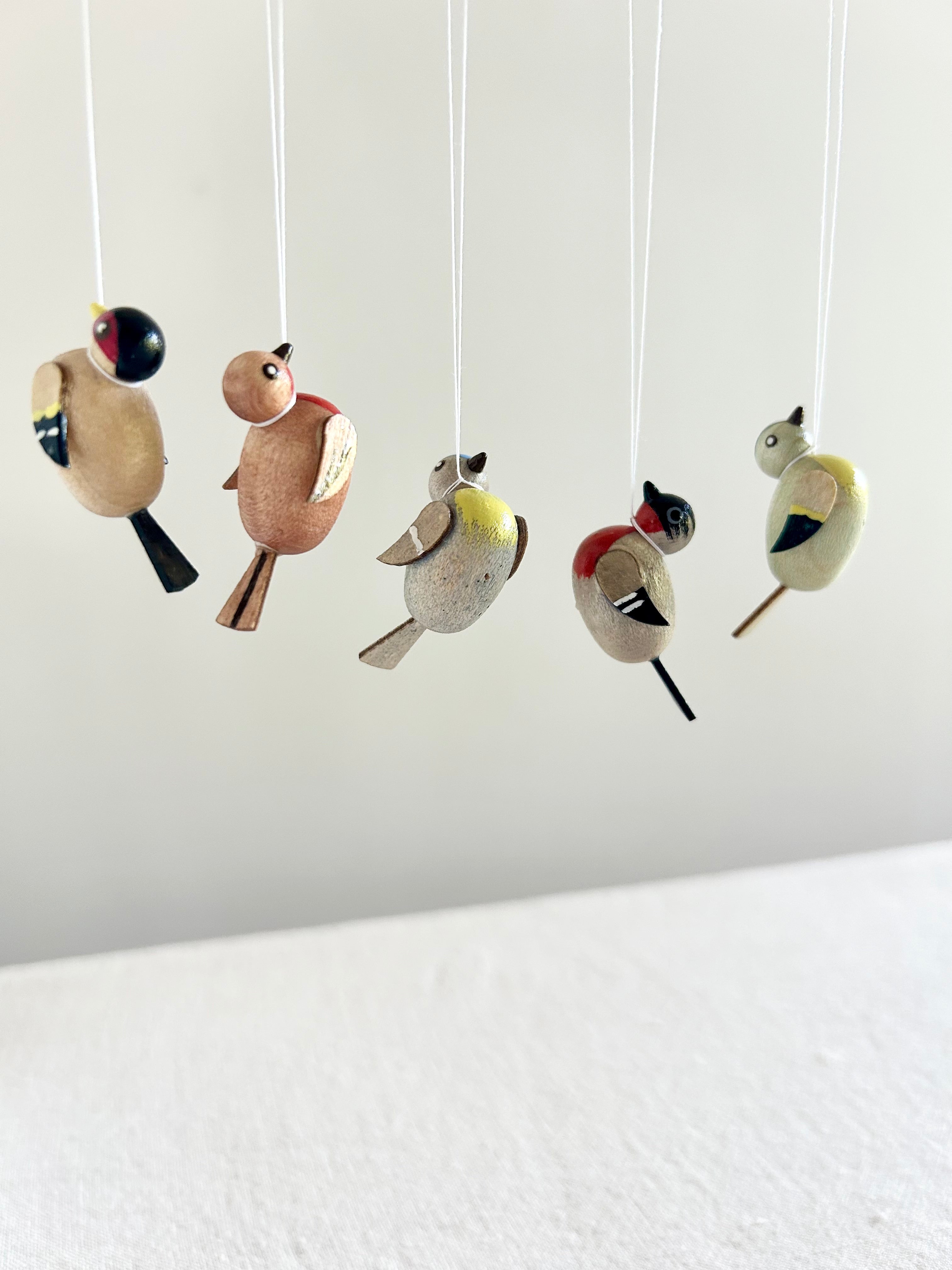 MINI Woodland Bird Ornaments S/5