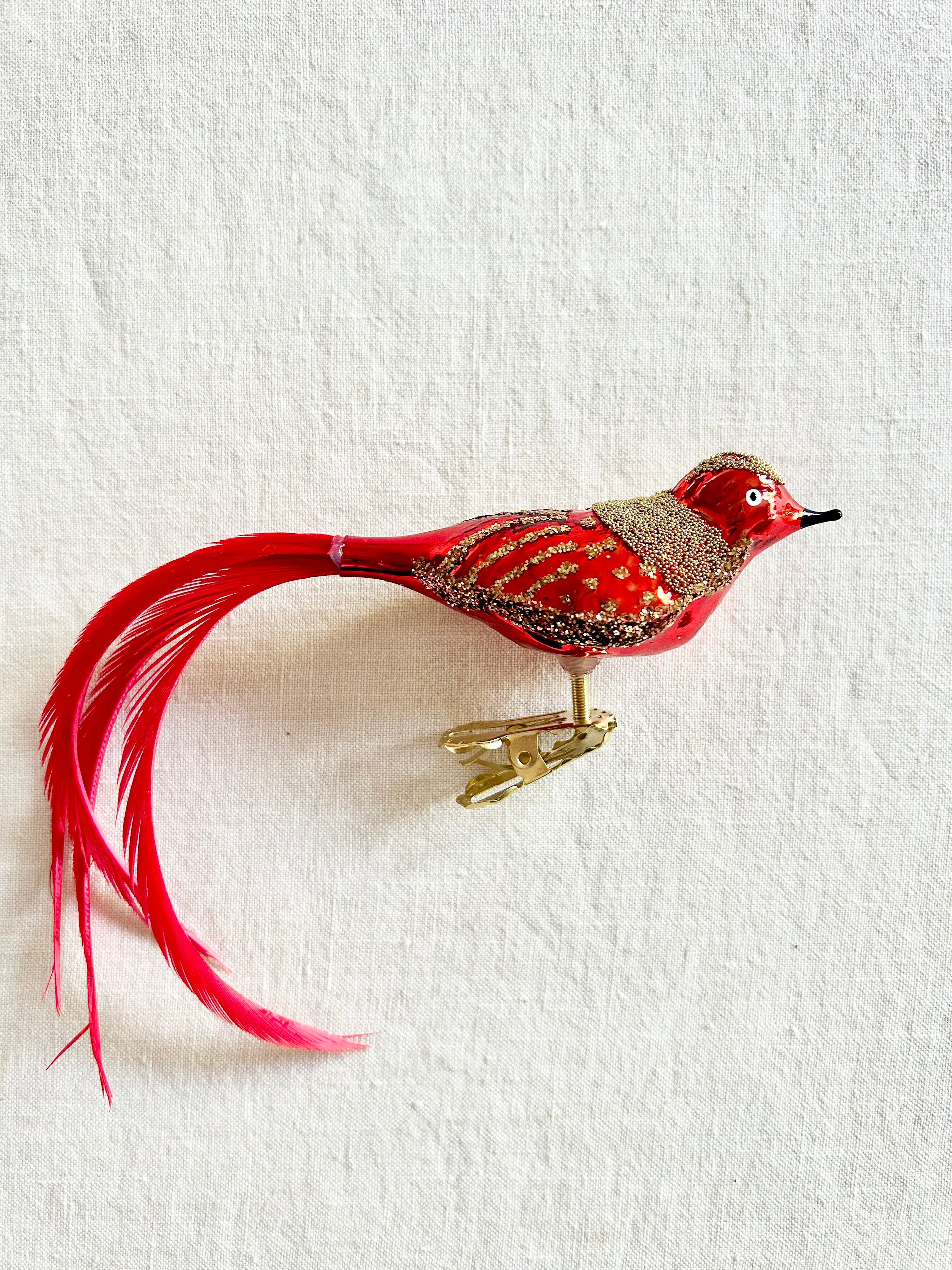 Vermillion Bird Ornaments S/4