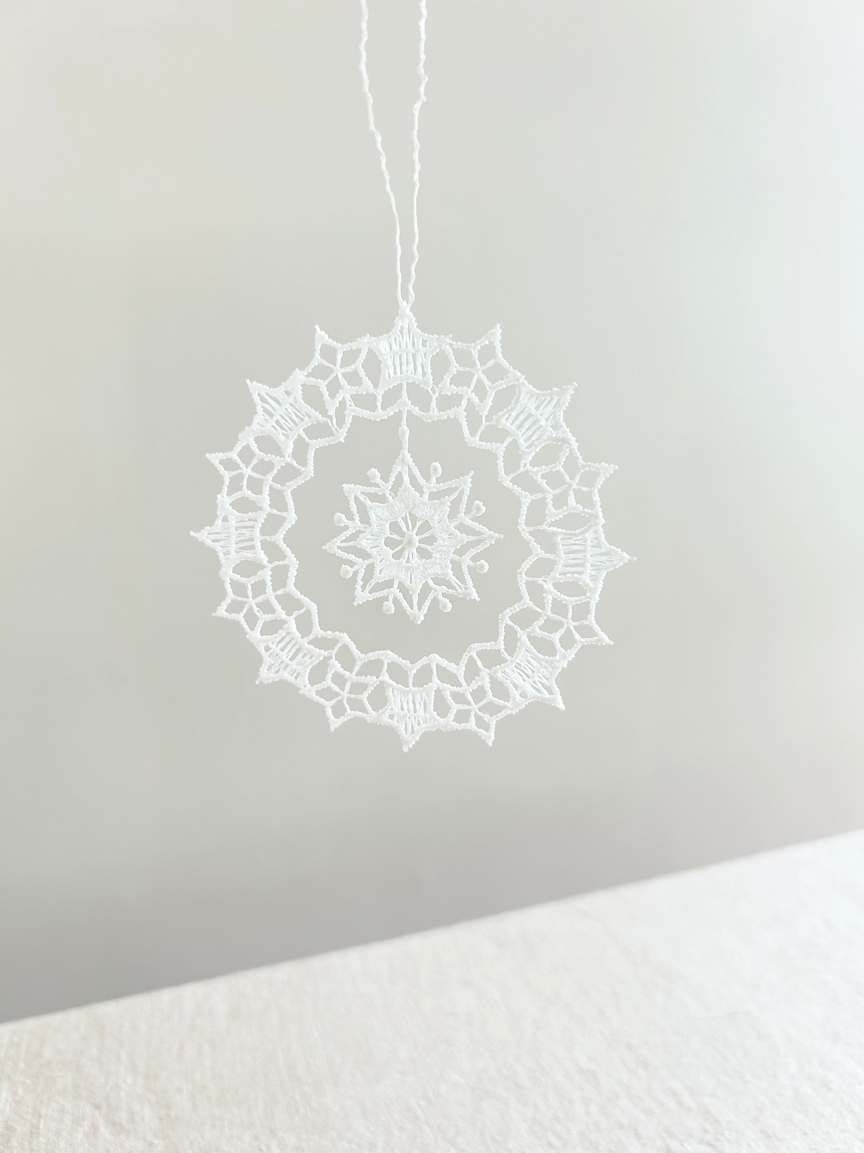 Lace Ornament - Round Snowflake