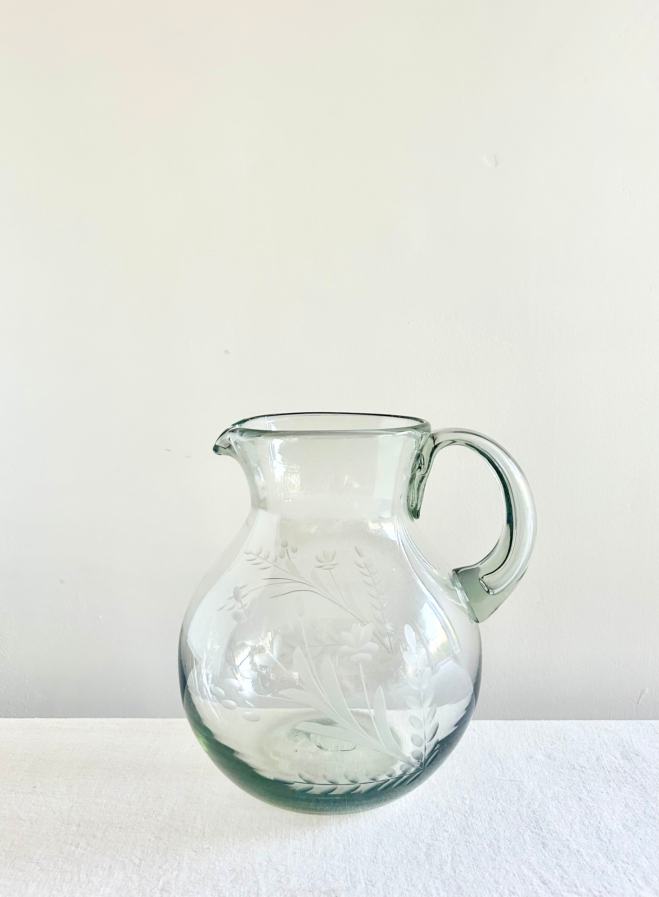 Oaxacan Hand-etched Blown Pitcher - Medium