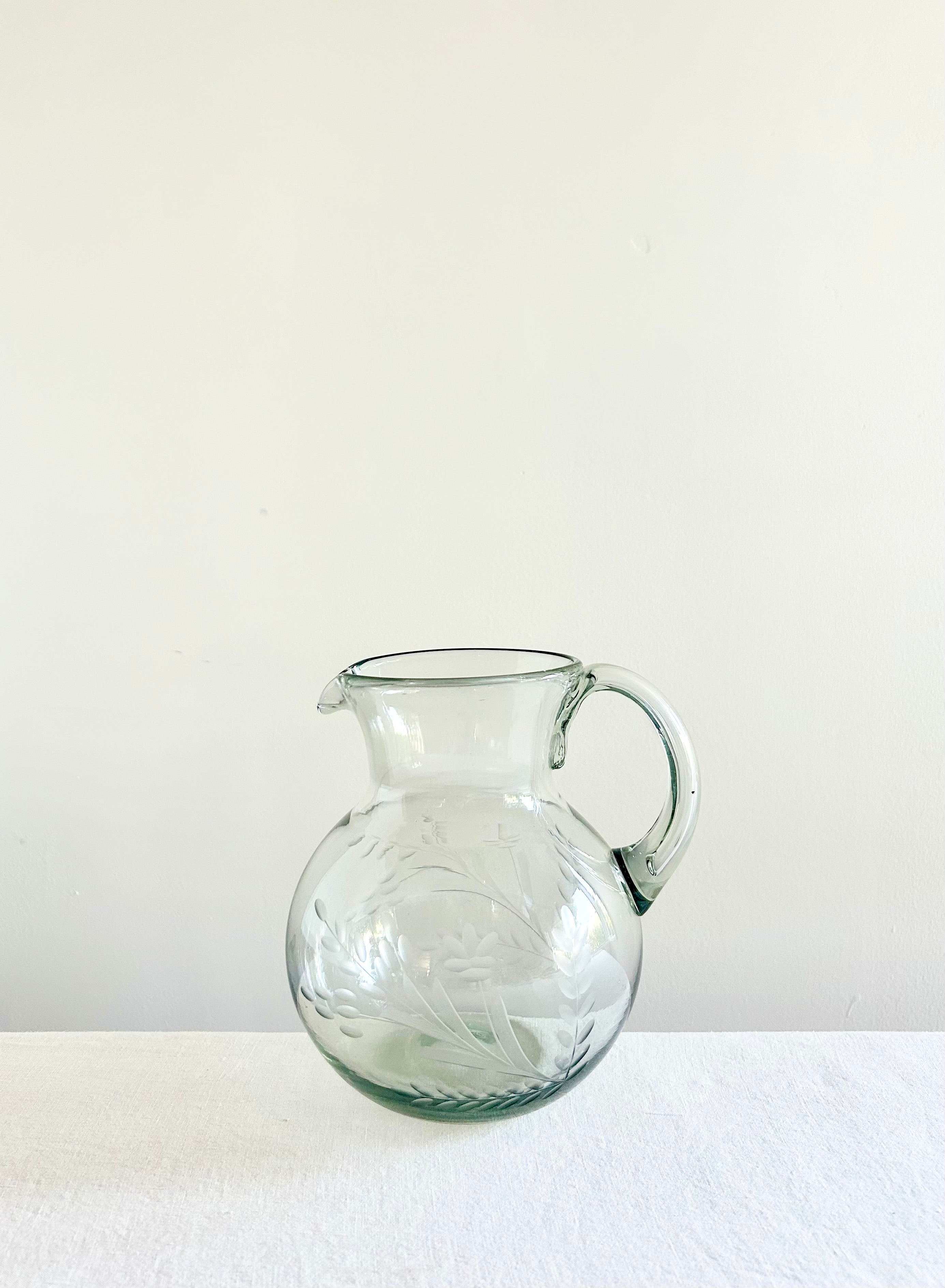 Oaxacan Hand-etched Blown Pitcher - Small