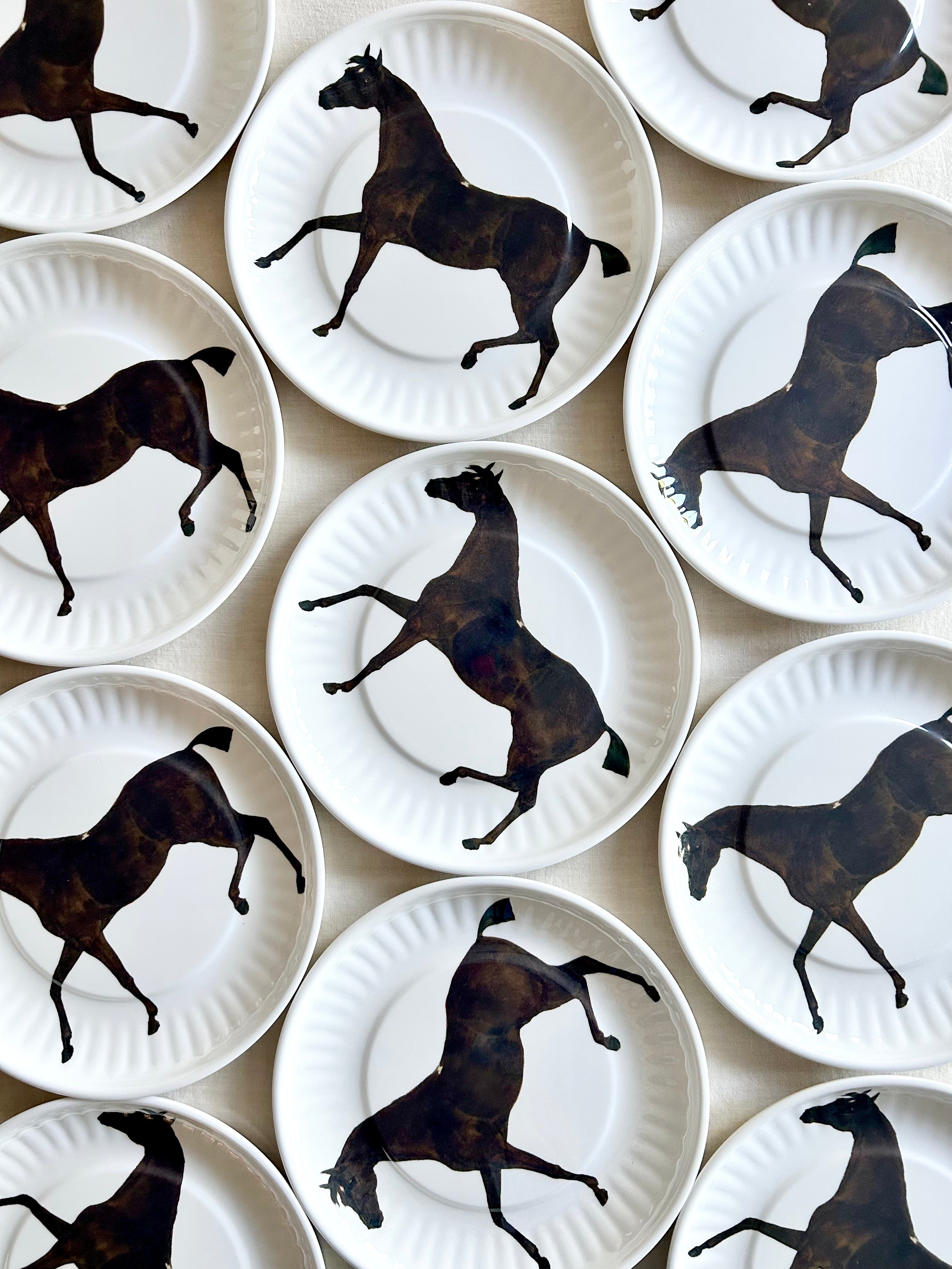 Stallion Melamine Dinner Plates S/4