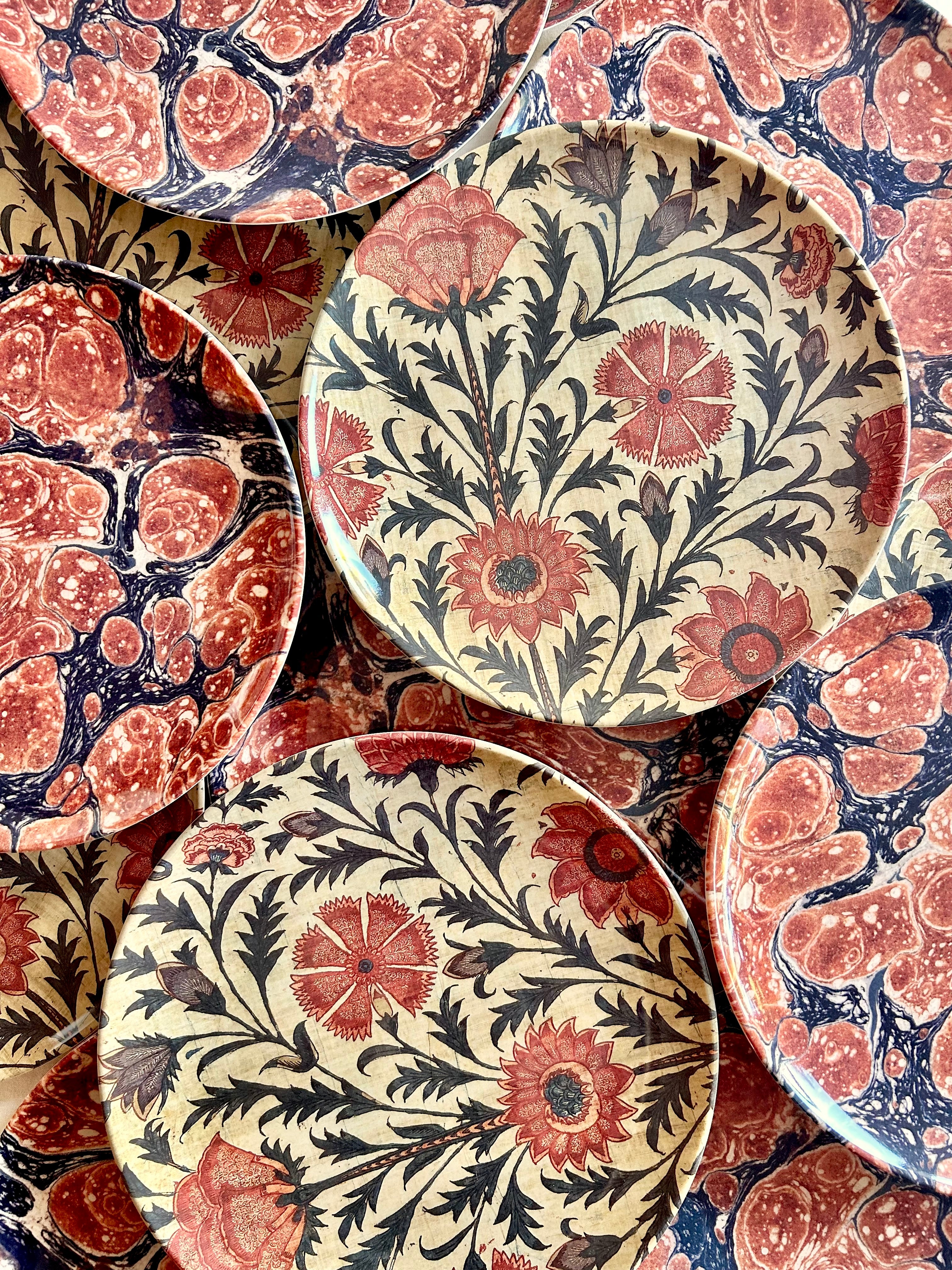 Kalamkari Melamine Dinner Plates S/4