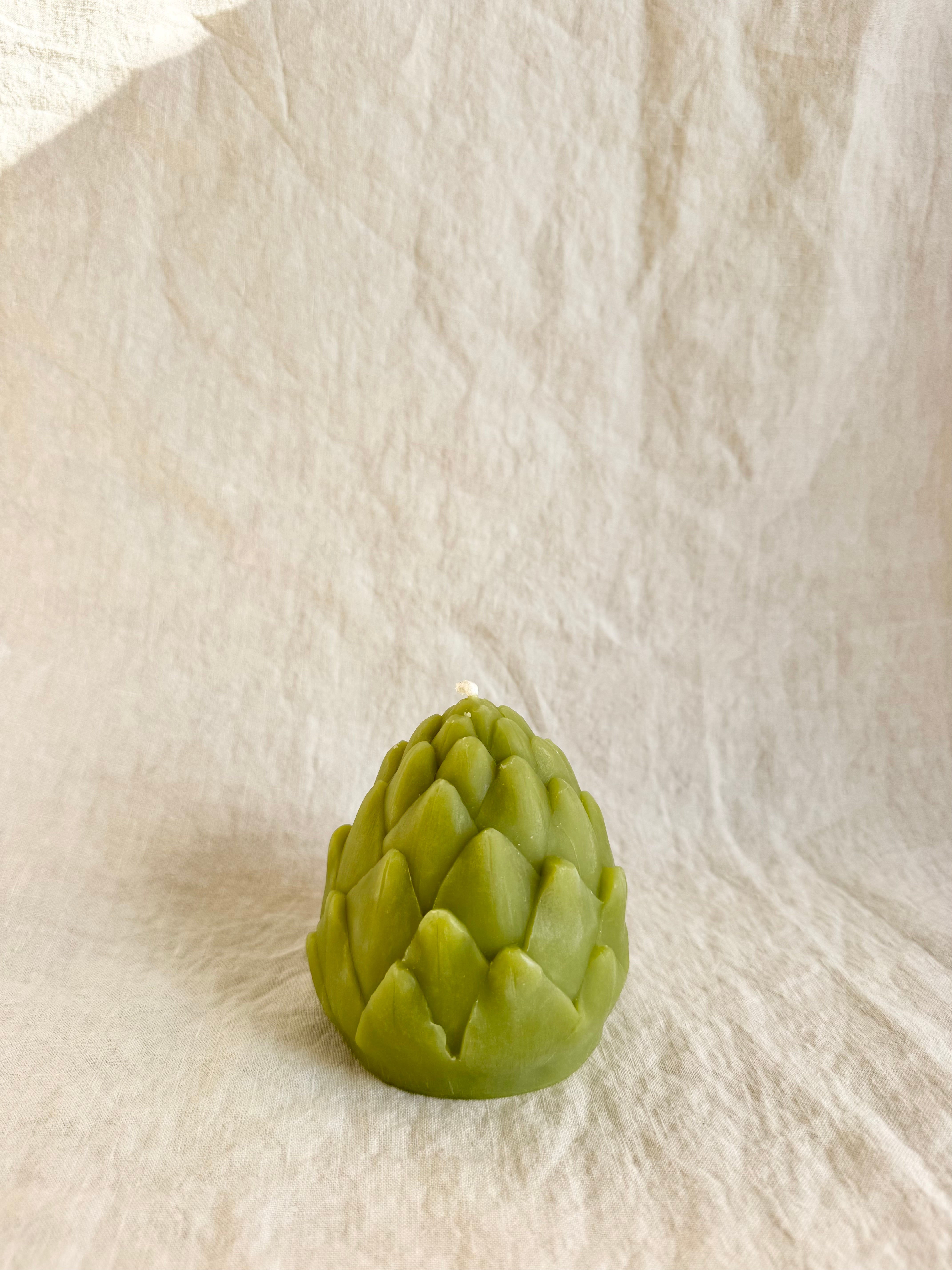 Artichoke Beeswax Candle - Green