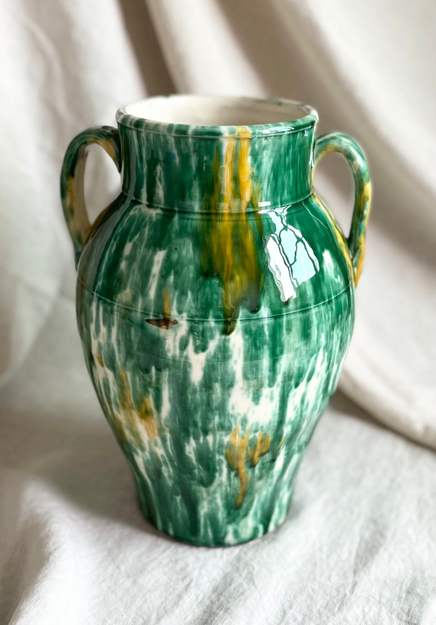 PRE-ORDER - Ostuni Cask Vase - Jade Drip