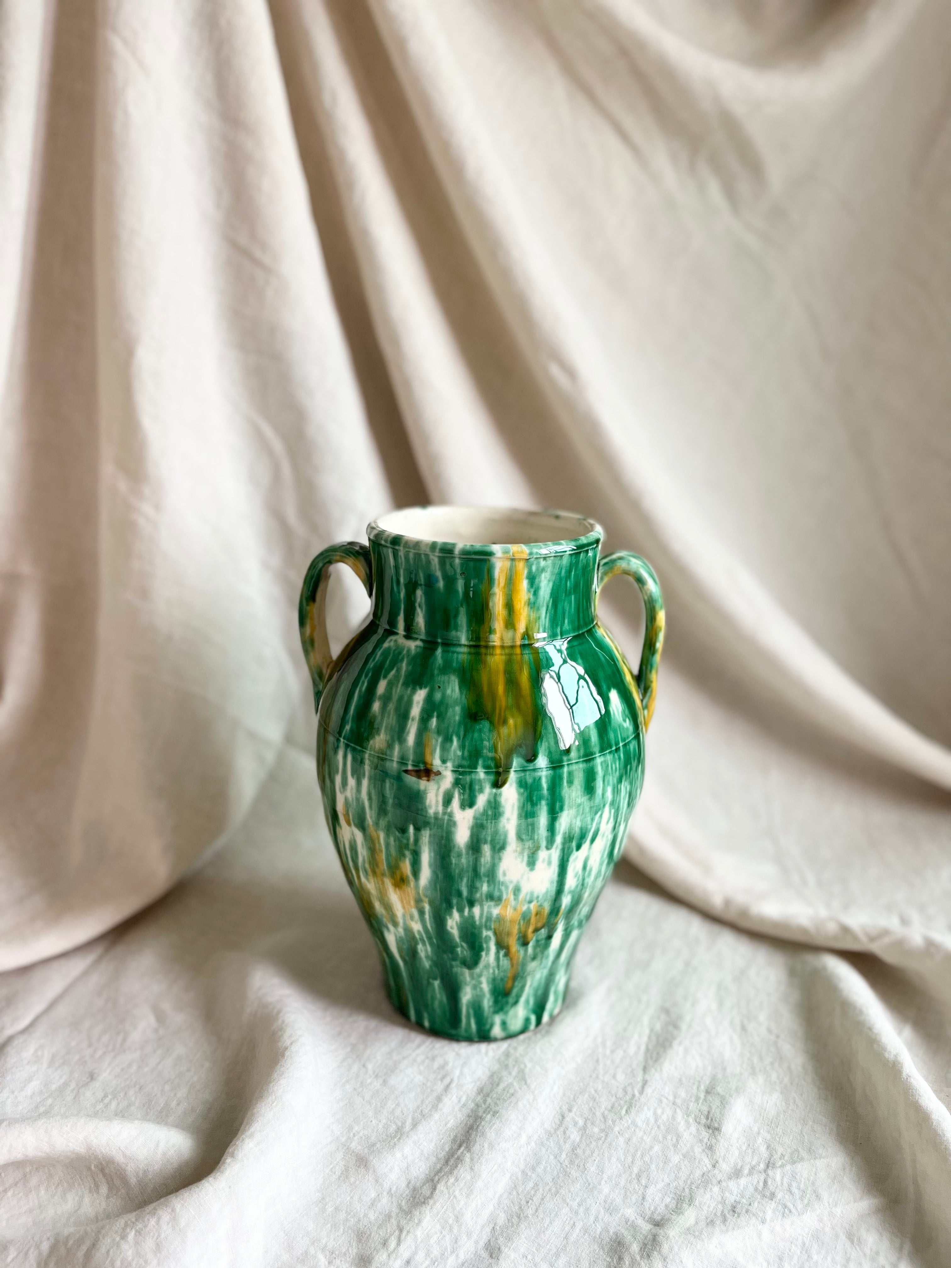 PRE-ORDER - Ostuni Cask Vase - Jade Drip