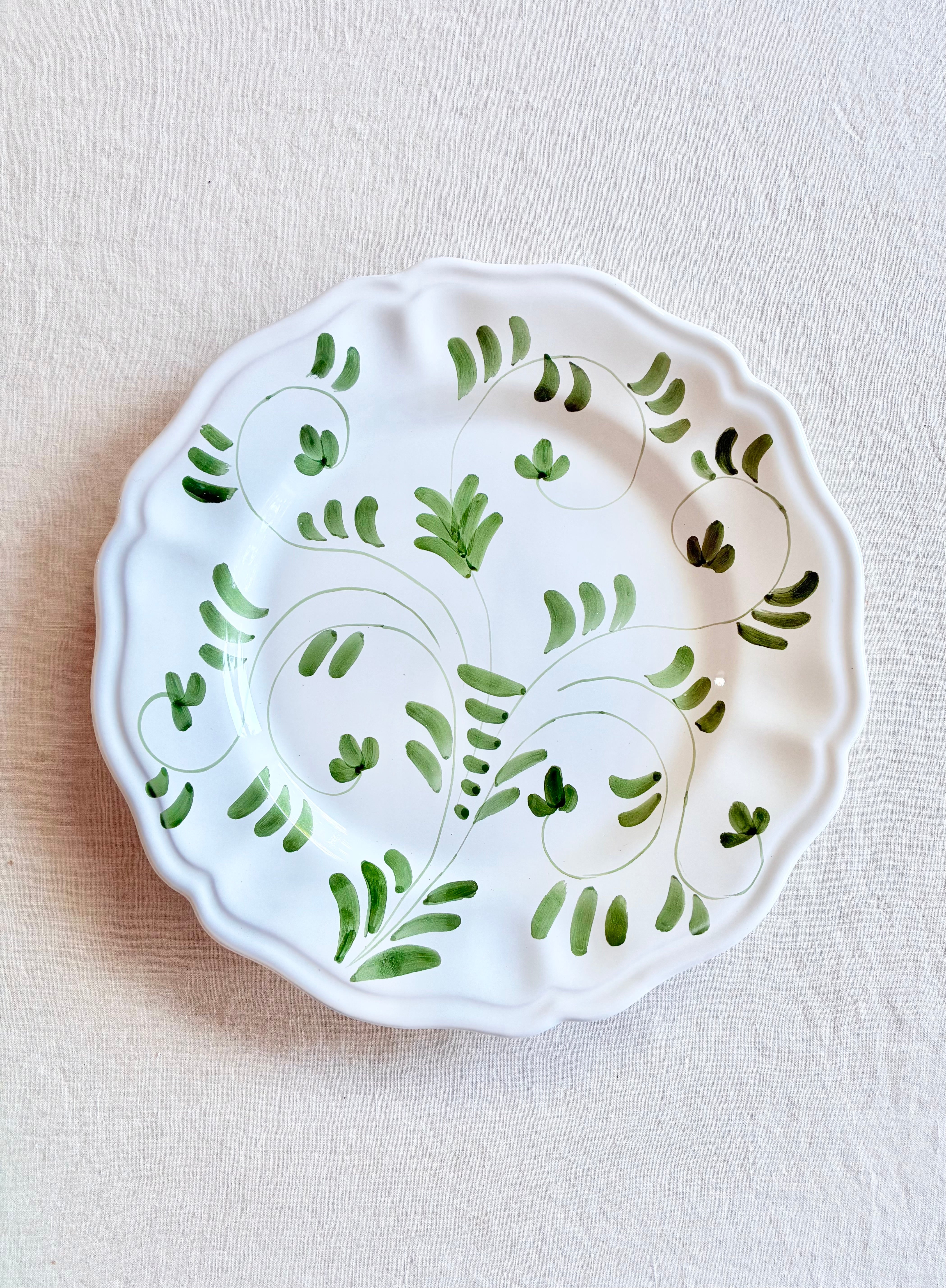 Fresco Dinnerware - White & Emerald