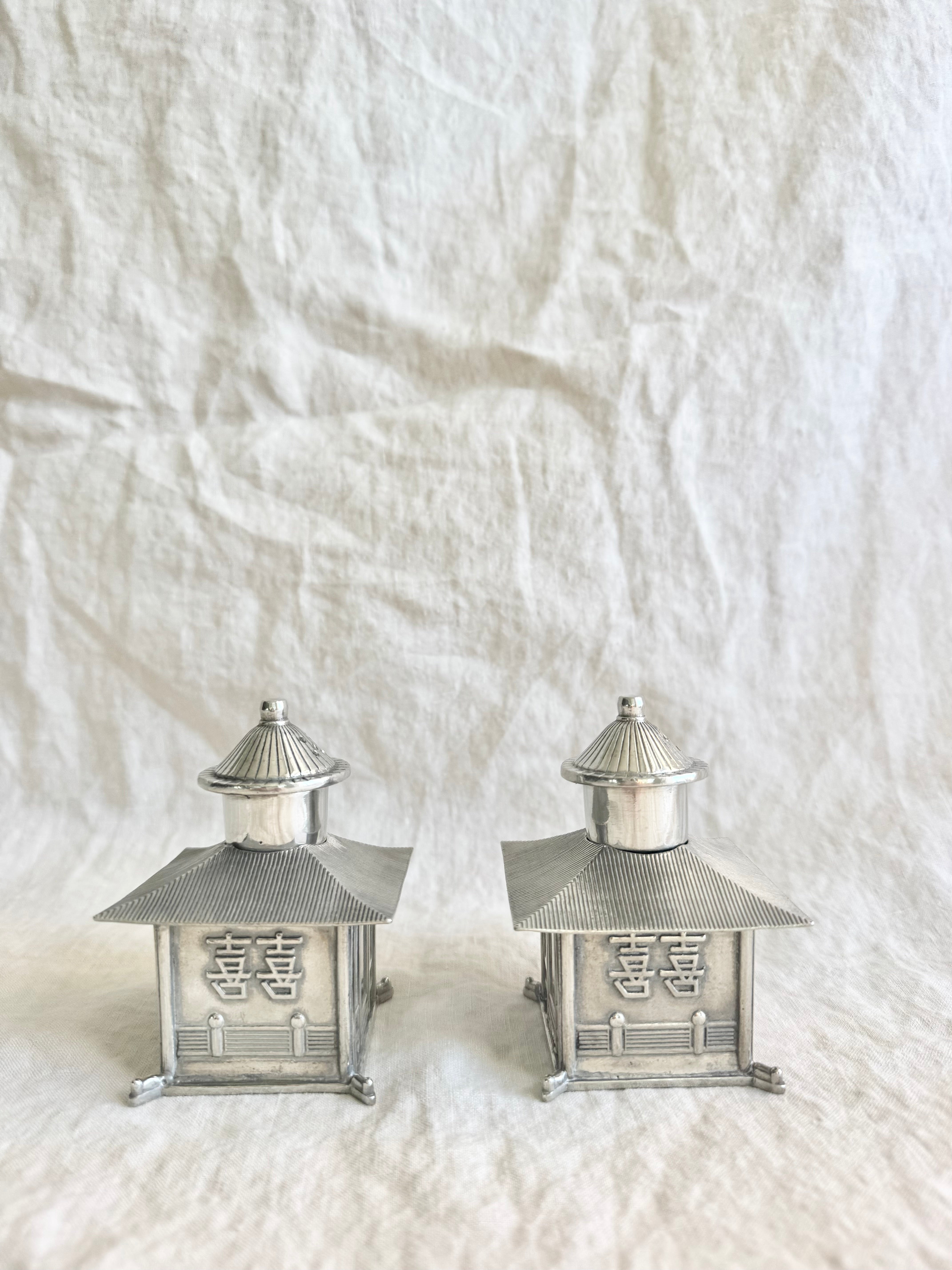 Pewter Pagoda Salt & Pepper Set