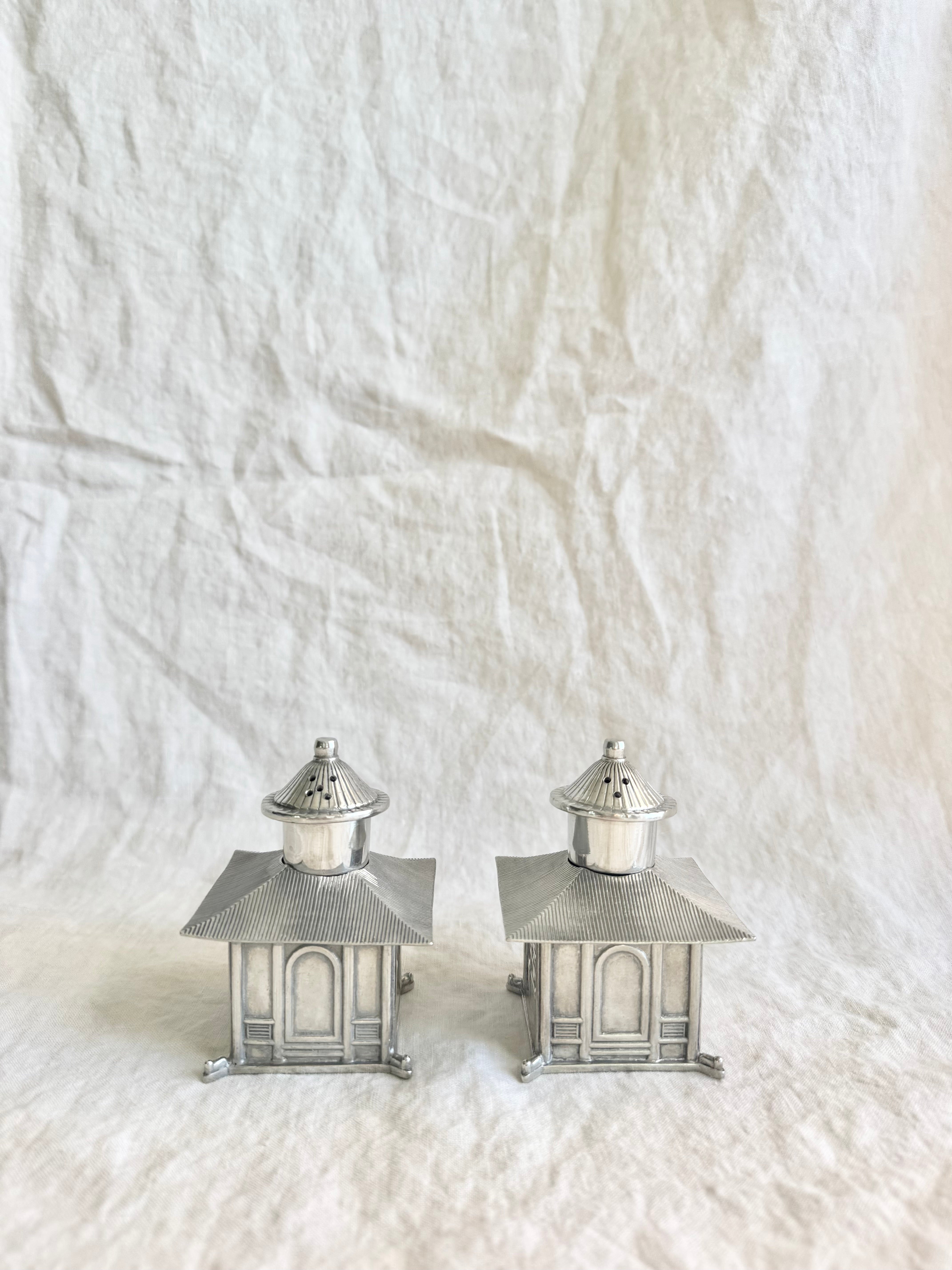 Pewter Pagoda Salt & Pepper Set