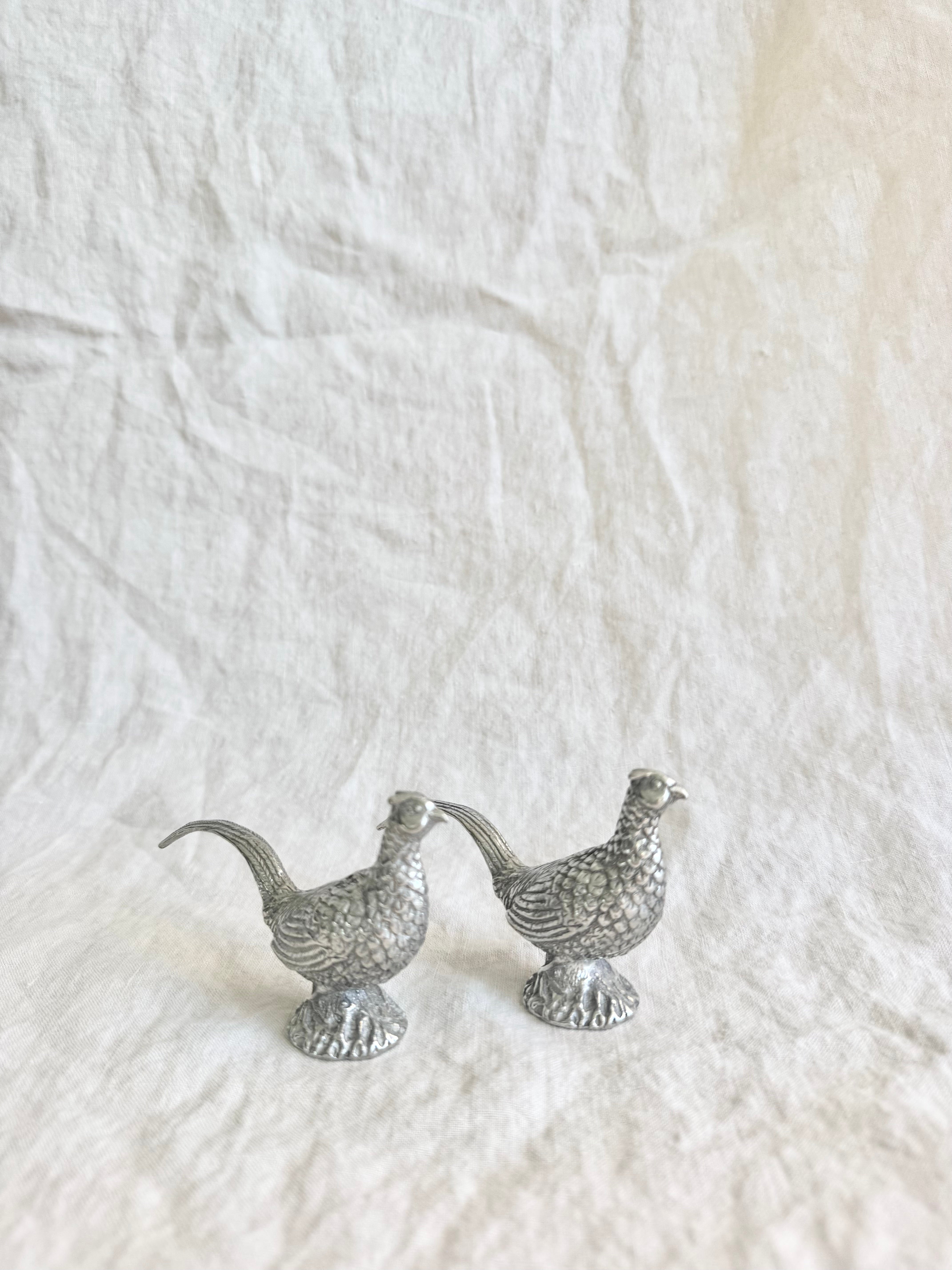 Pewter Pheasants Salt & Pepper Set