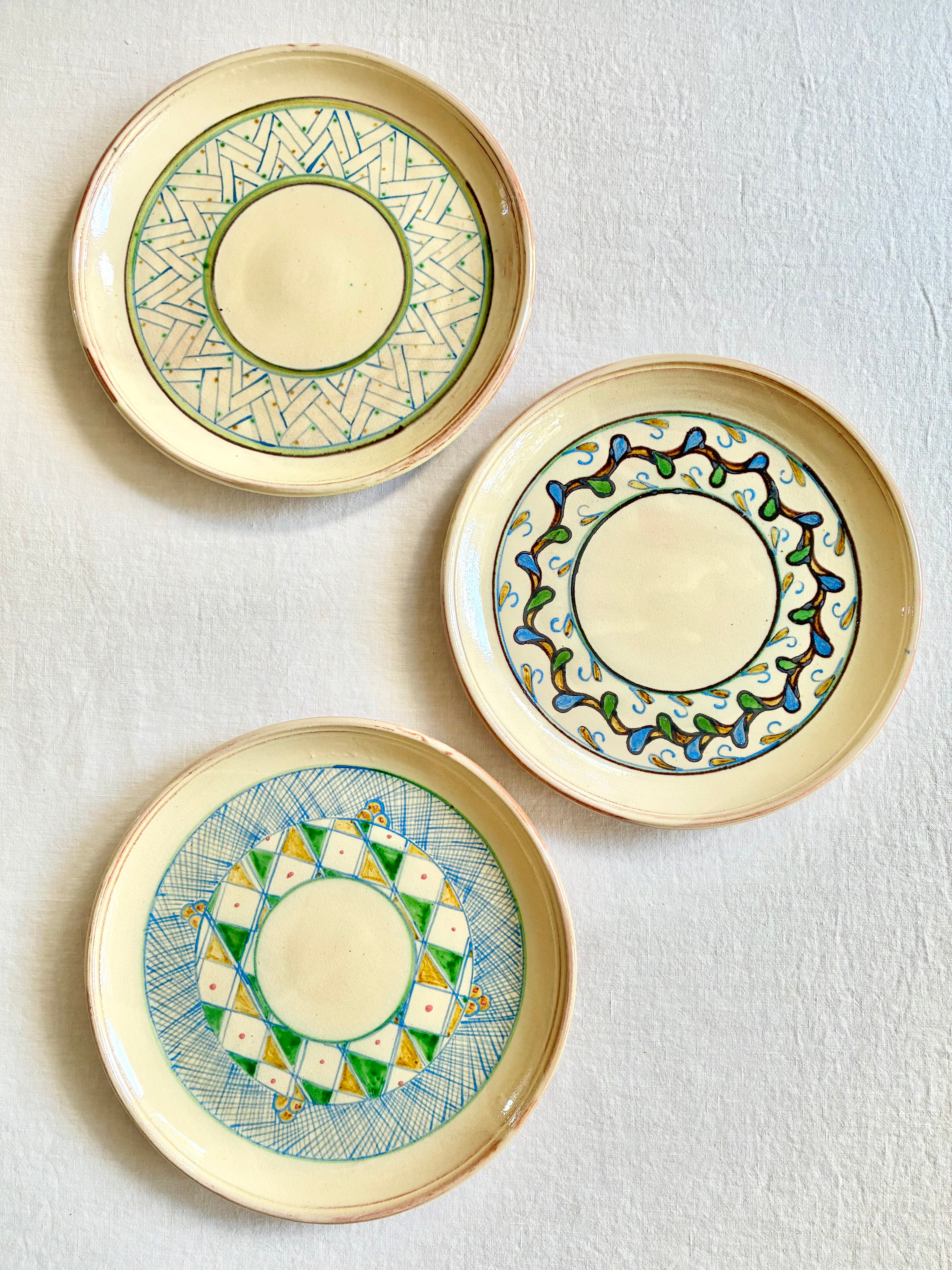 French Occitan Dinner Plates S/3