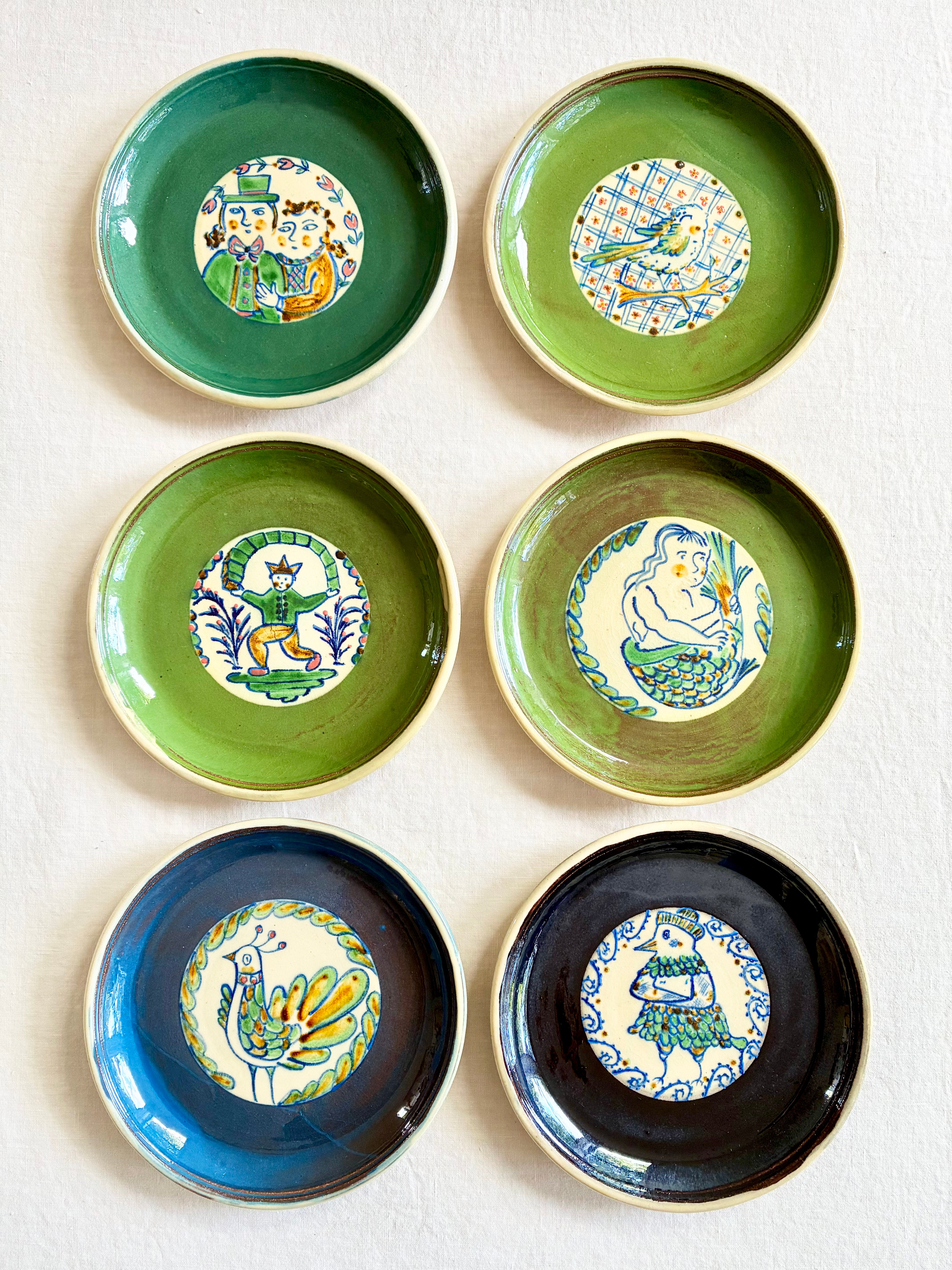 French Bastier Dessert Plates S/6