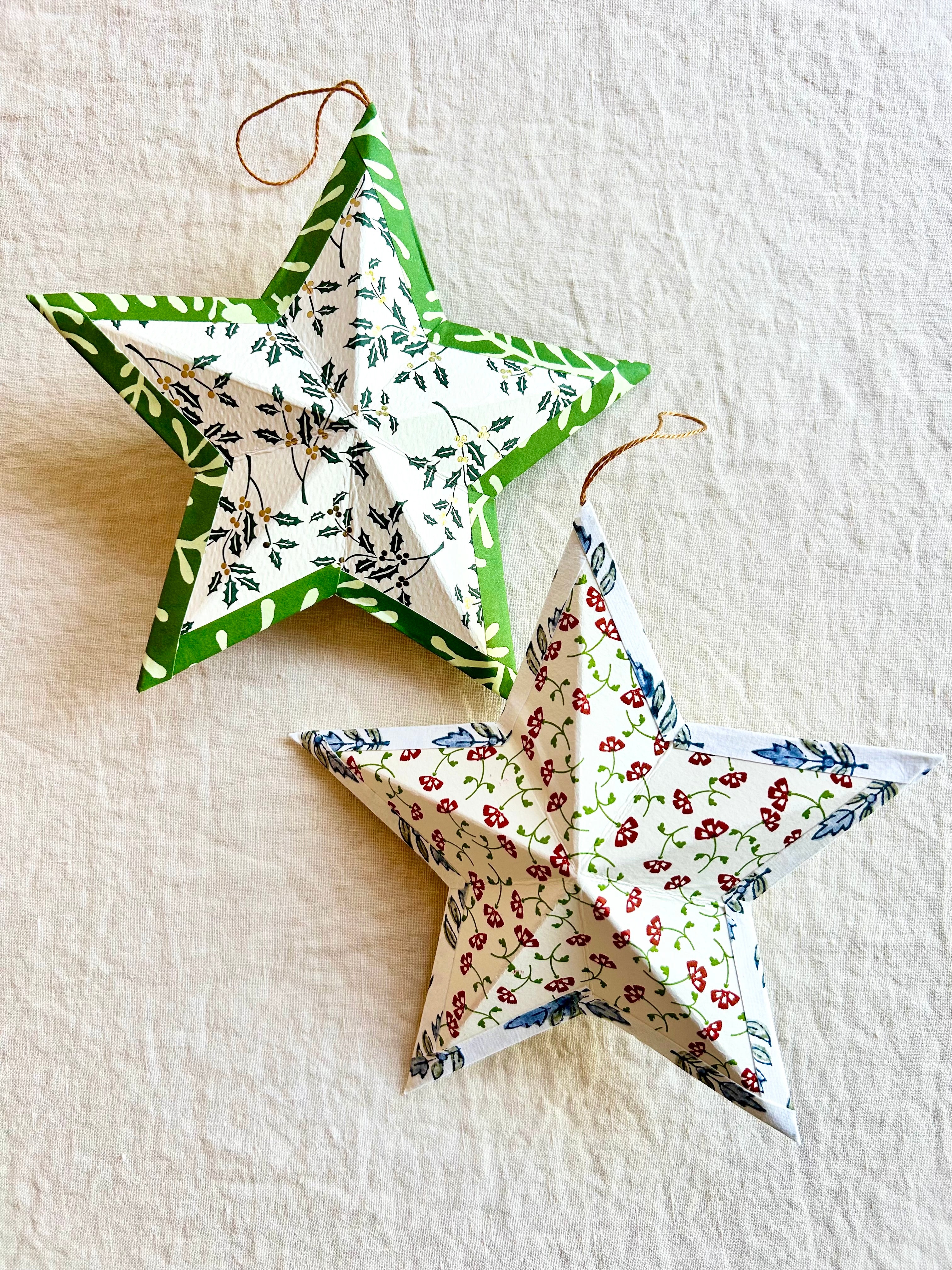 Italian Paper Star Ornament - S/2 - I