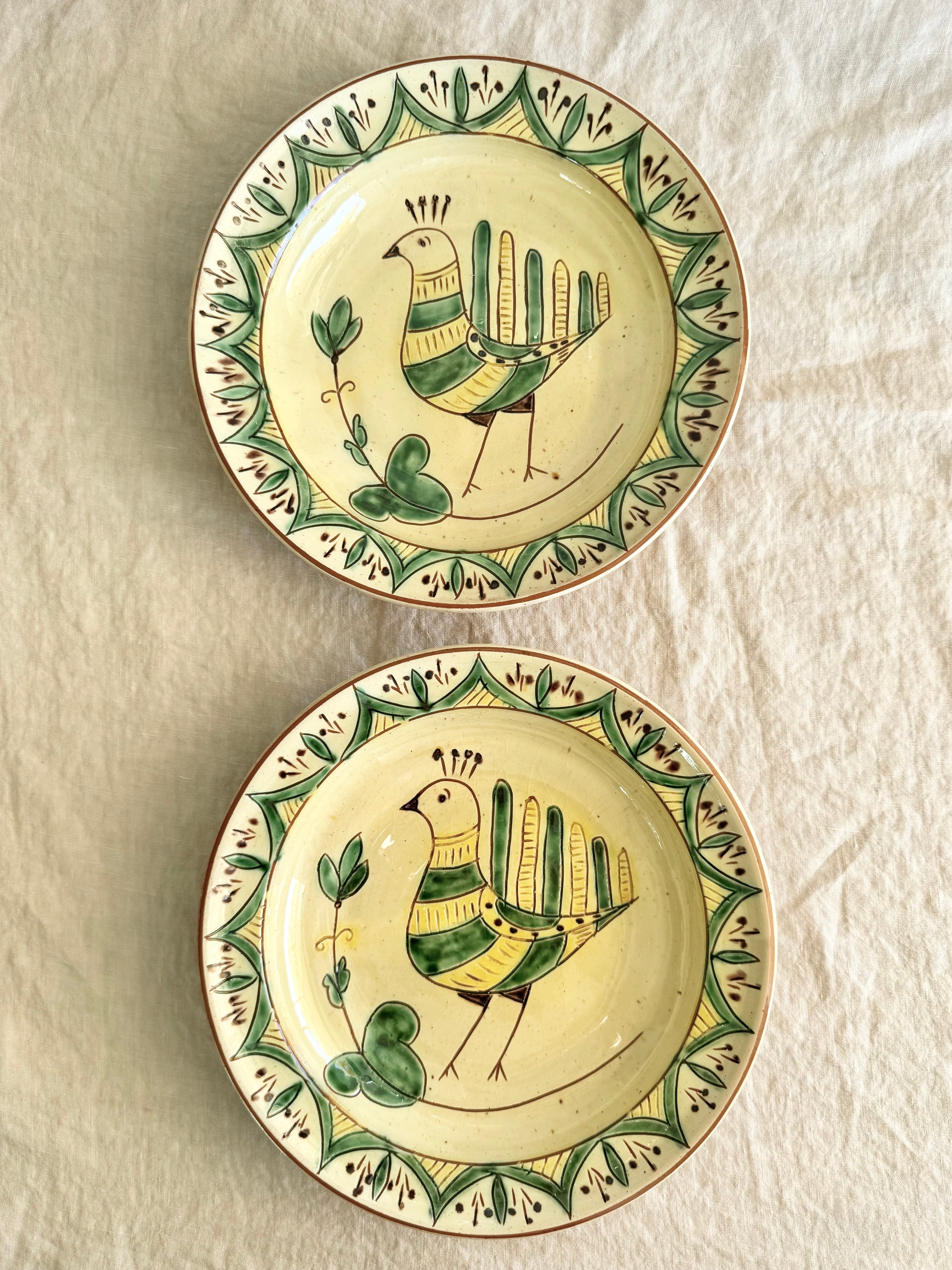 Bukowina Romanian Quail  Dinner Plates S/2