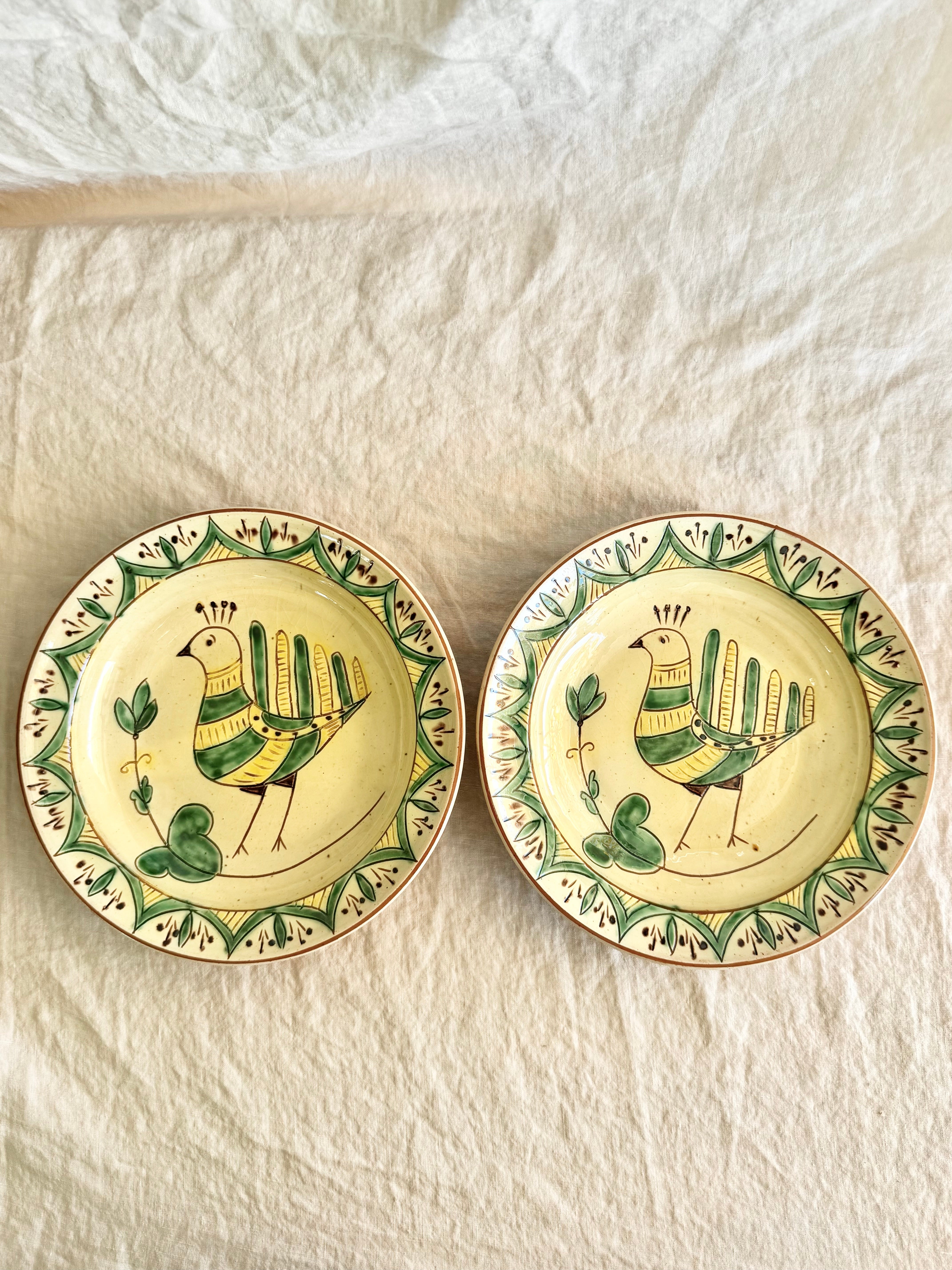 Bukowina Romanian Quail  Dinner Plates S/2