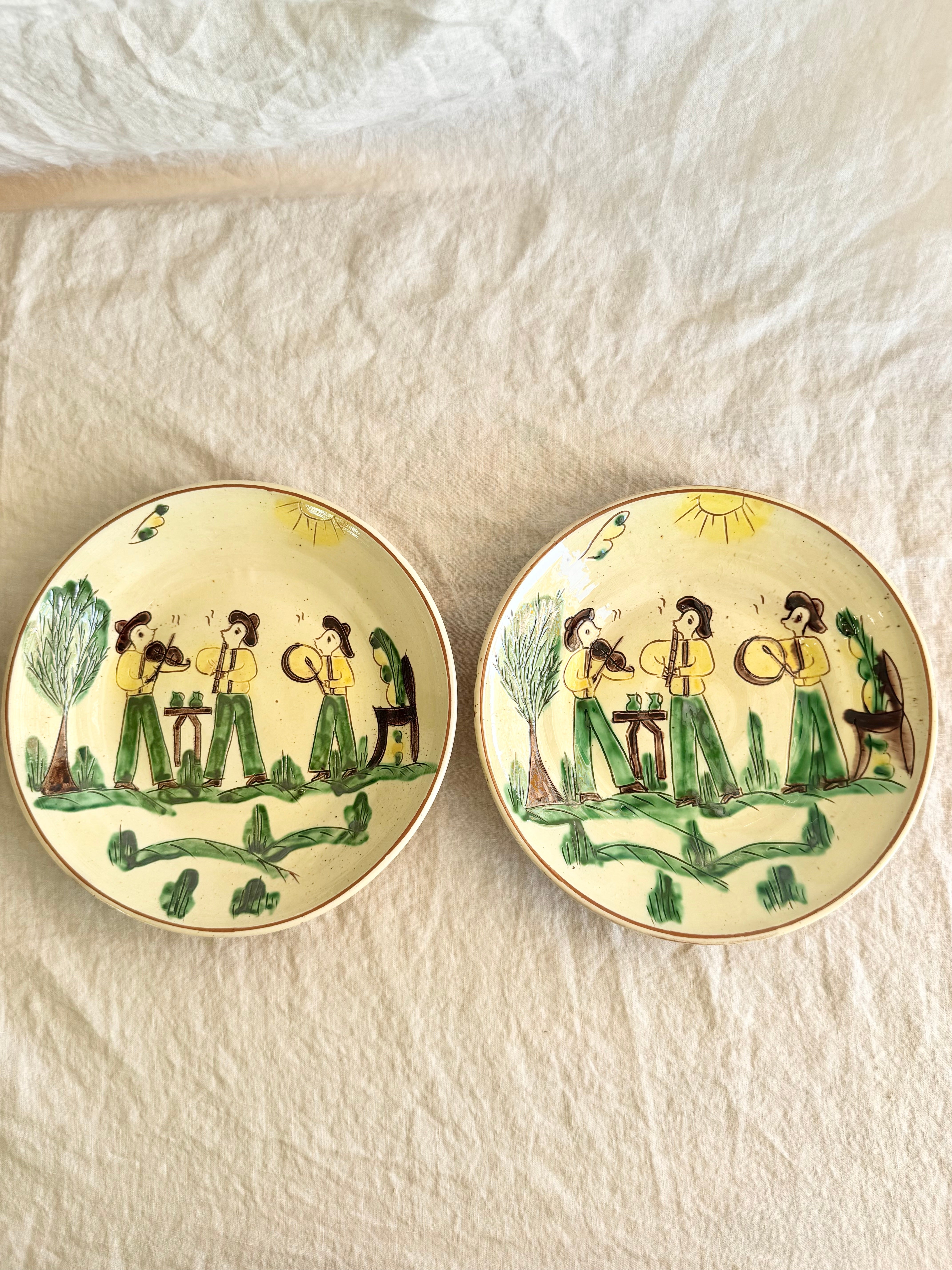 Bukowina Romanian Musician Dinner Plates S/2