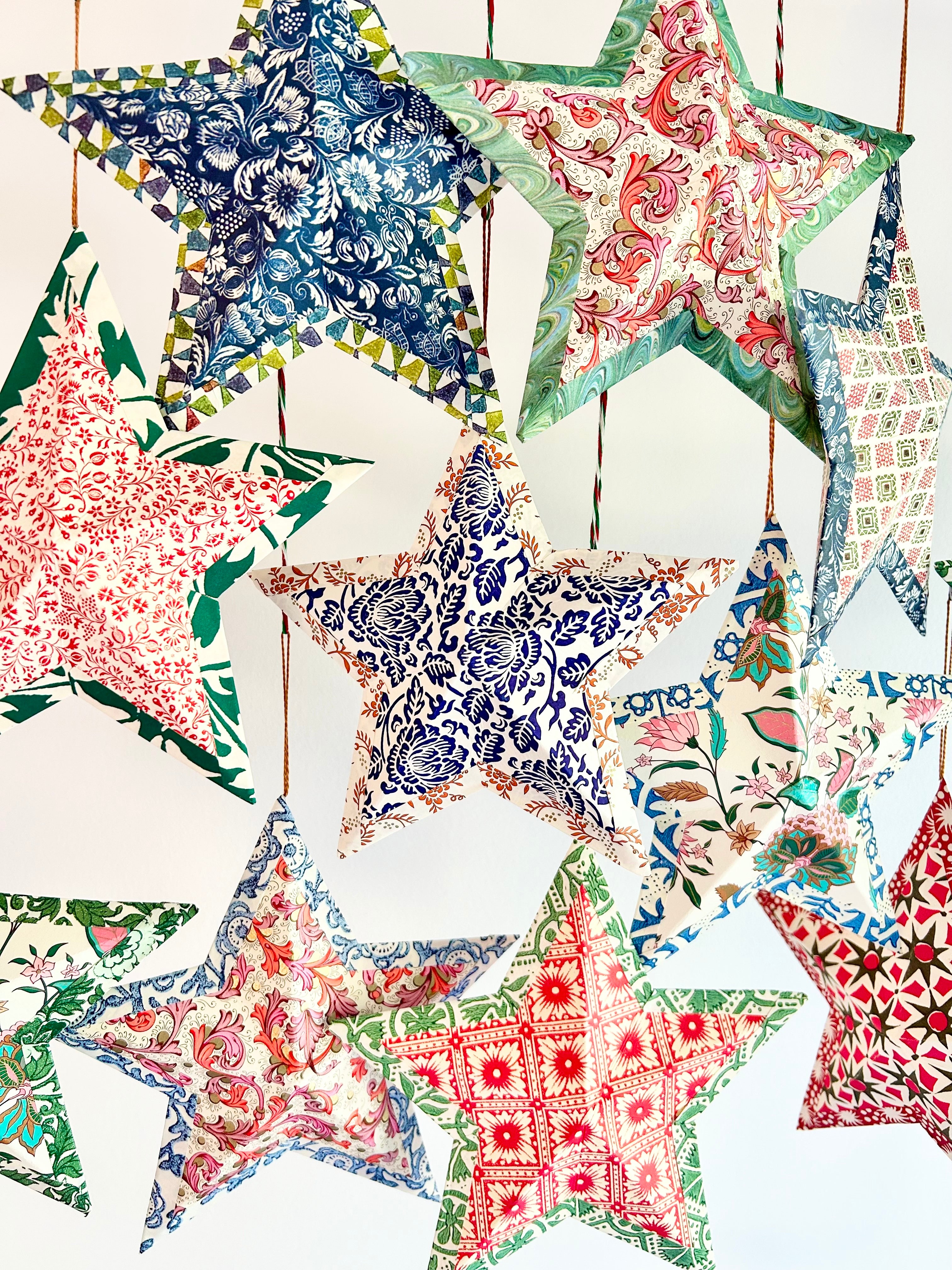 Italian Paper Star Ornament - S/2 - I