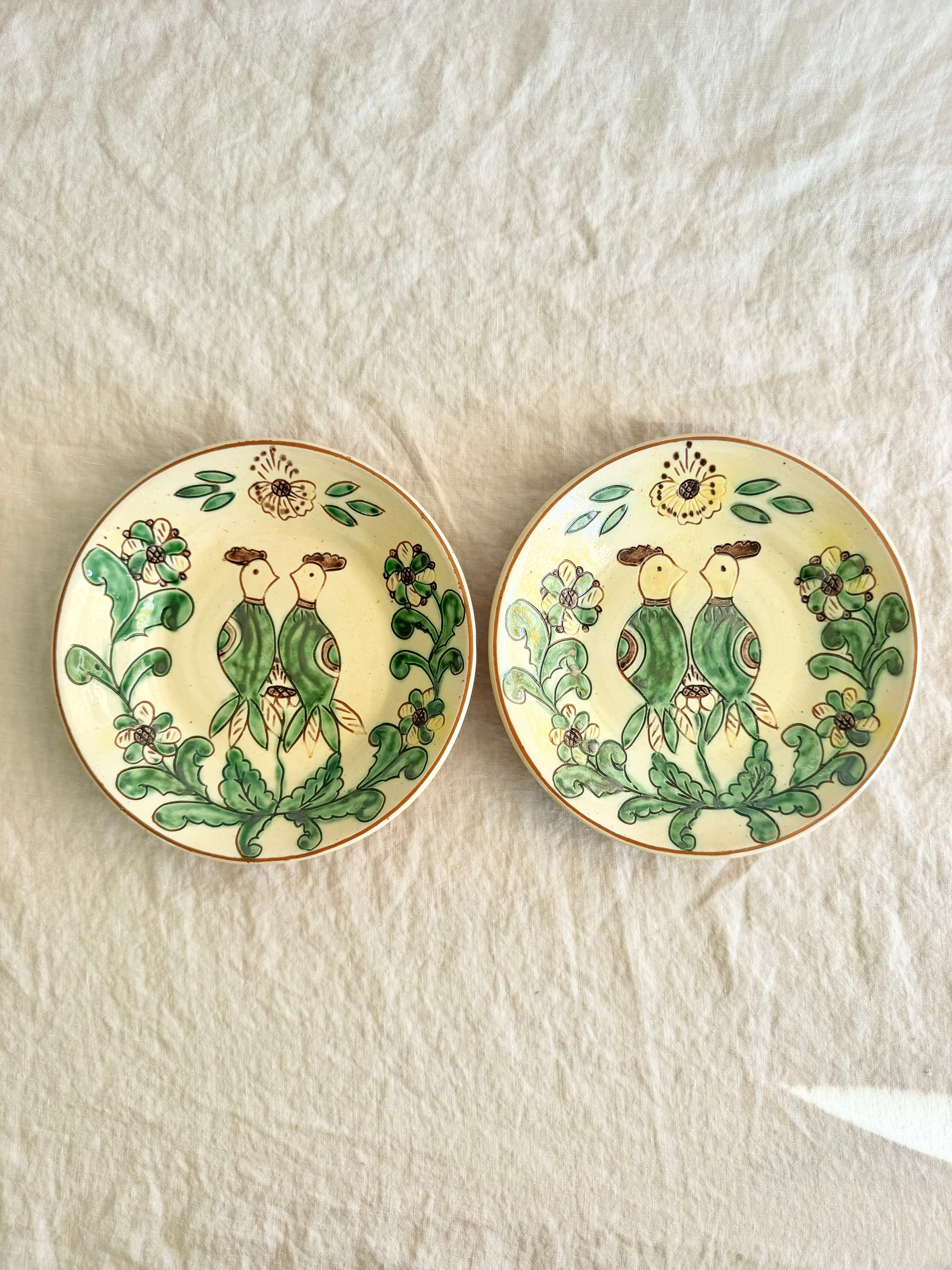 Bukowina Romanian Birds Tapas Plate  S/2