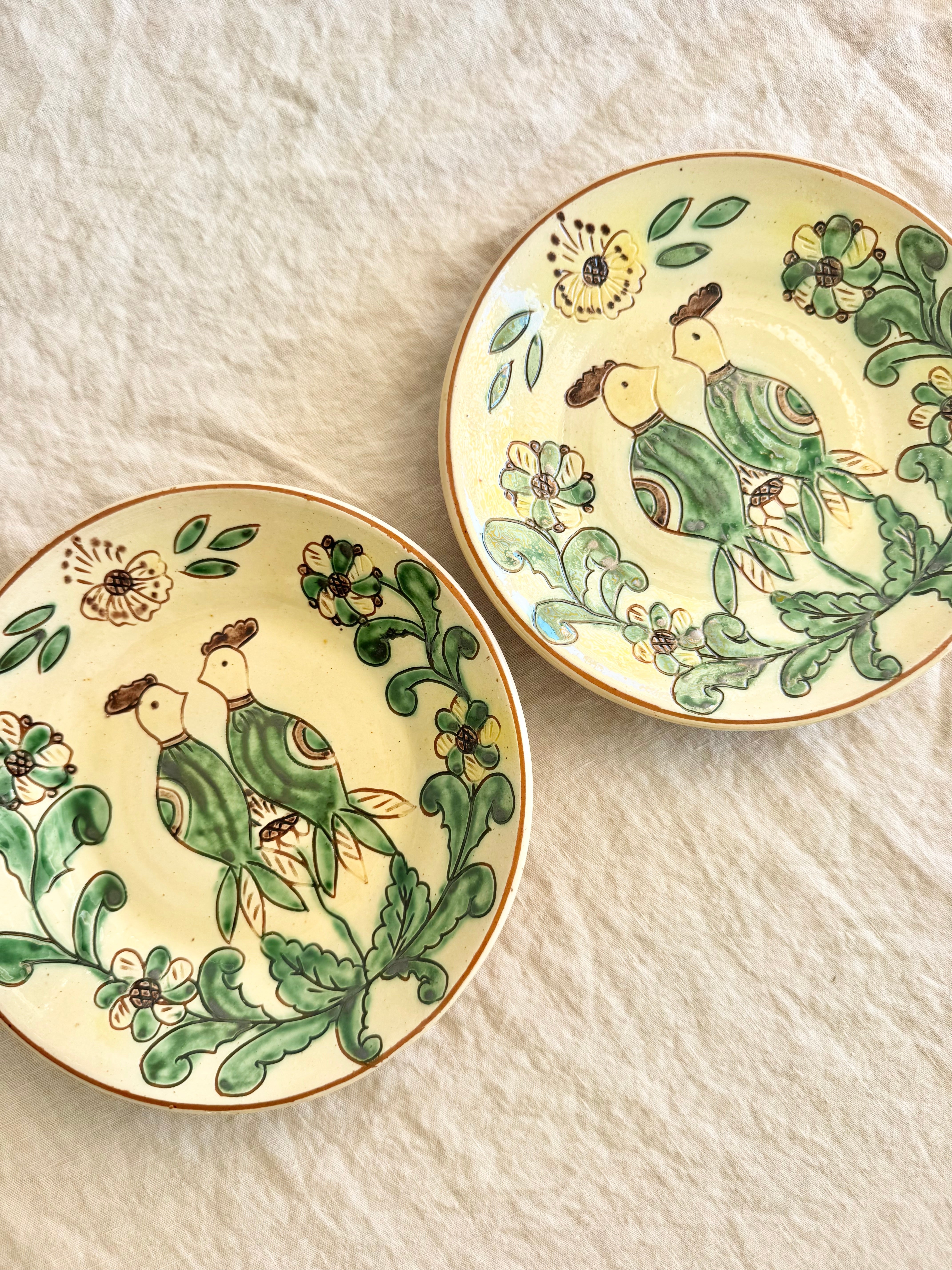 Bukowina Romanian Birds Tapas Plate  S/2