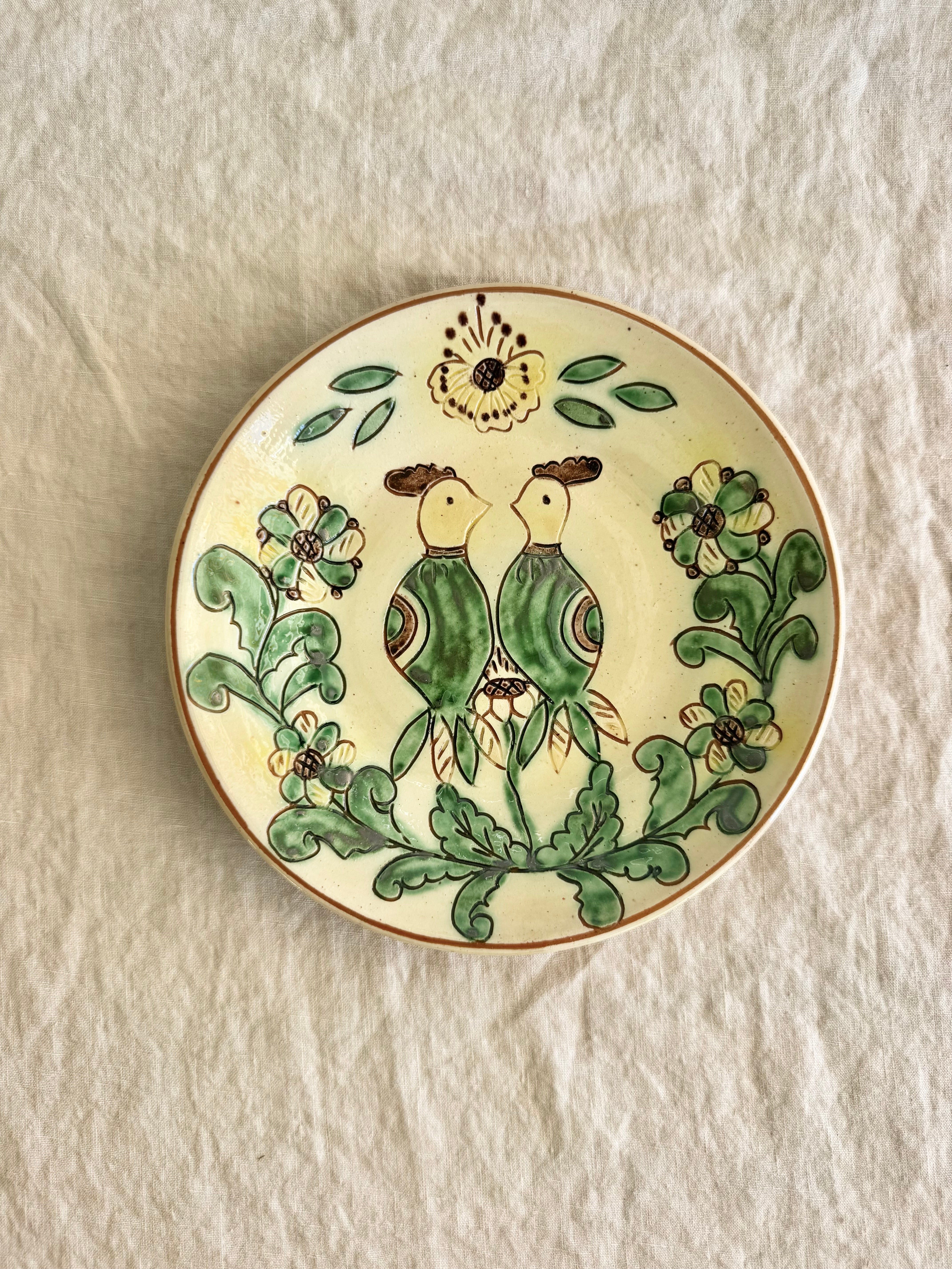 Bukowina Romanian Birds Tapas Plate  S/2