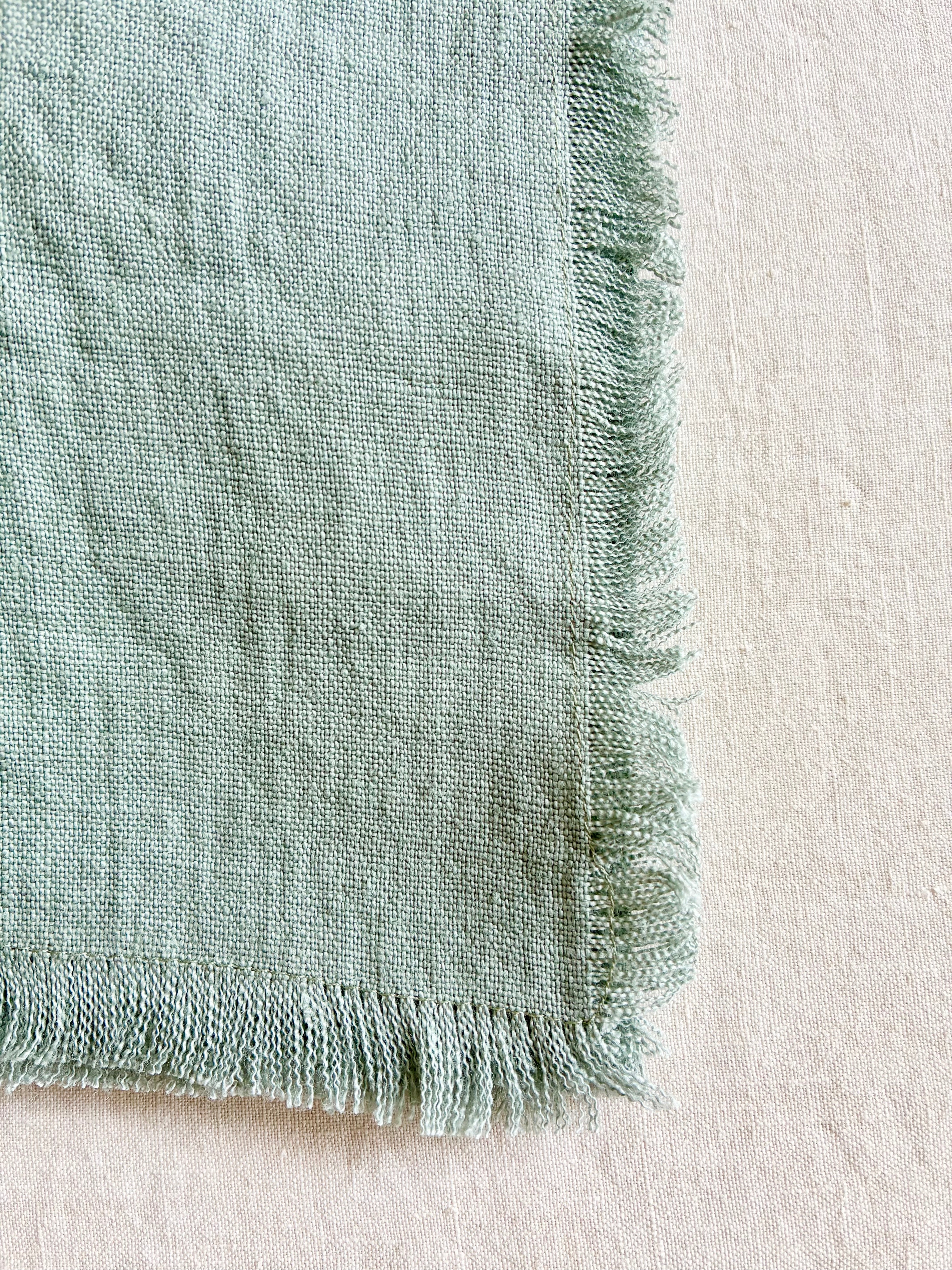 Raw Edge Sage Napkins- S/4