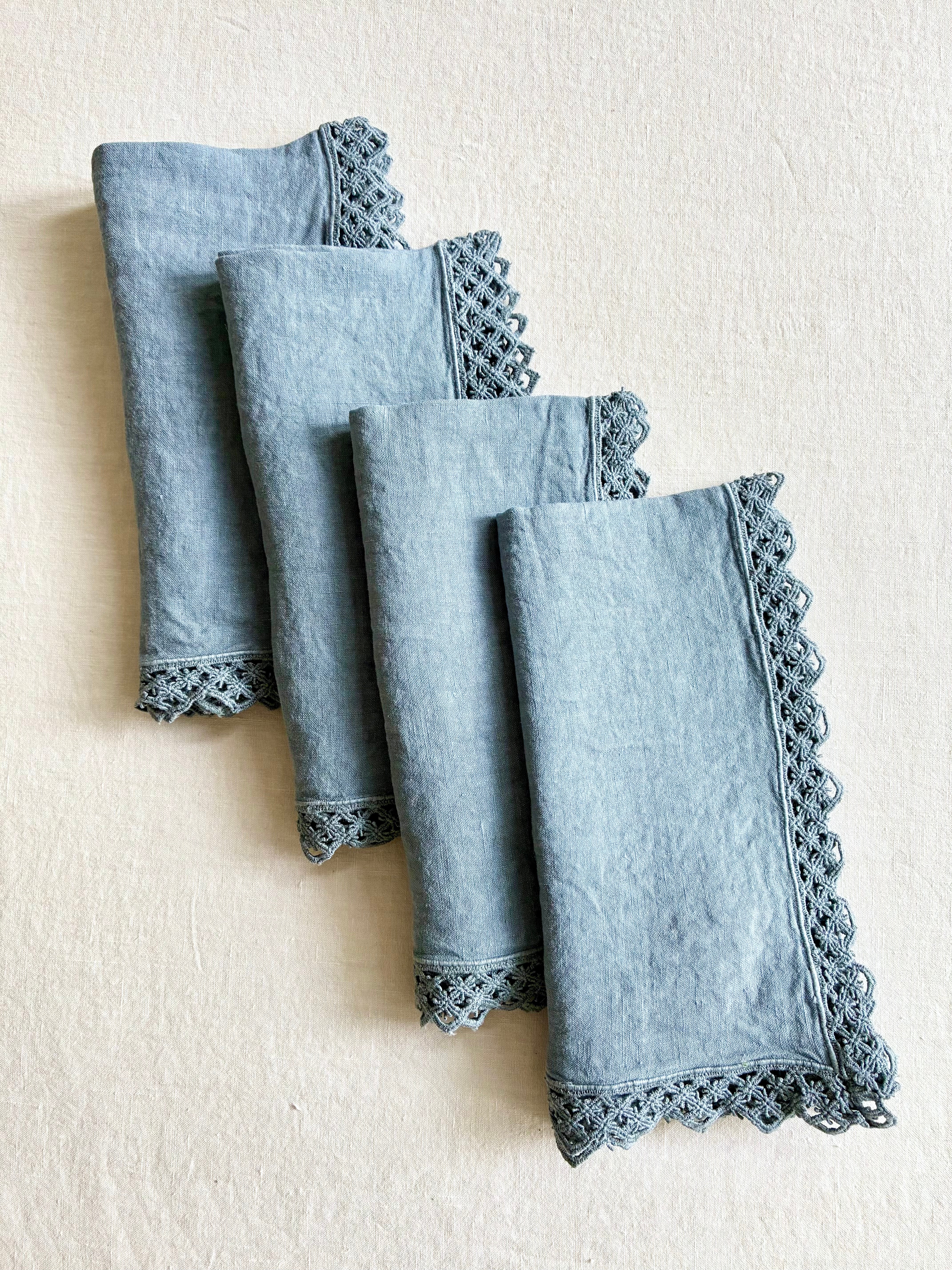 Milano Macrame Delphinium Napkins - S/4